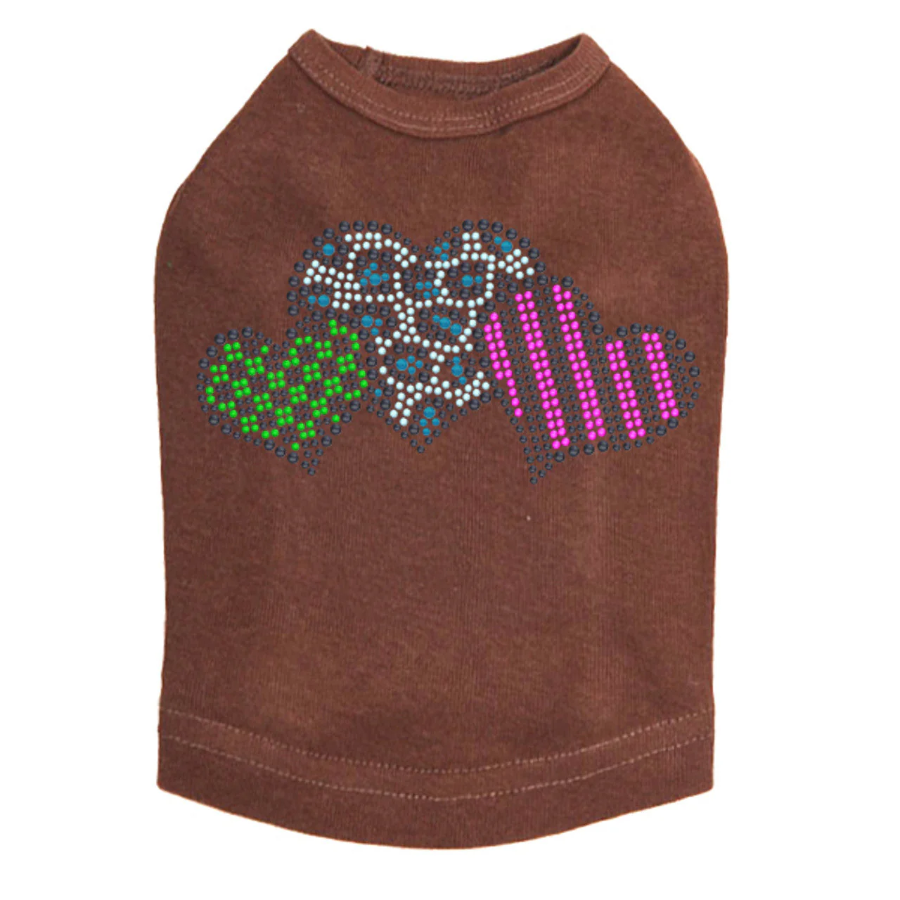 Leopard, Checks, & Stripes Multicolor Hearts - Dog Tank - Image 8