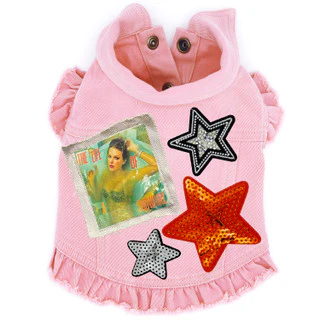 Life of a Showgirl Swiftie inspired Denim Dog Jacket - Image 3