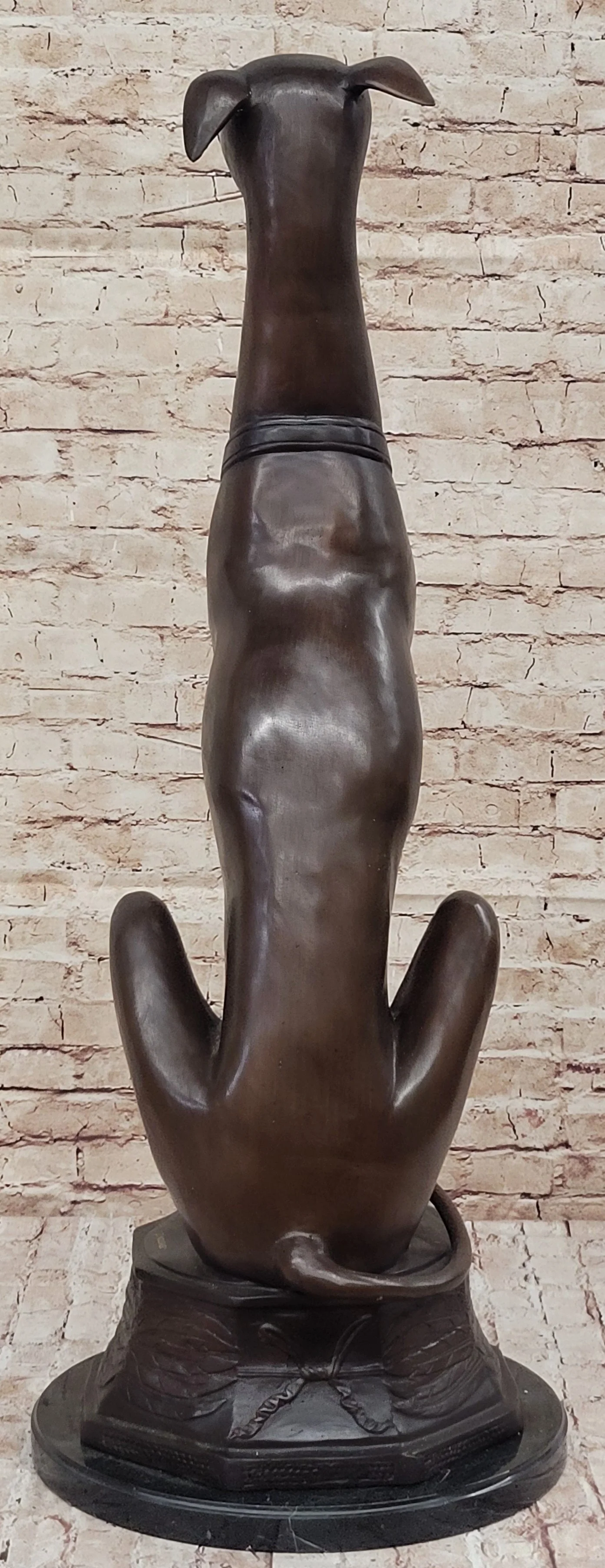 Life Size Bronze Greyhound Saluki Slender Dog Statue Sculpture by J. Moigniez - Image 5