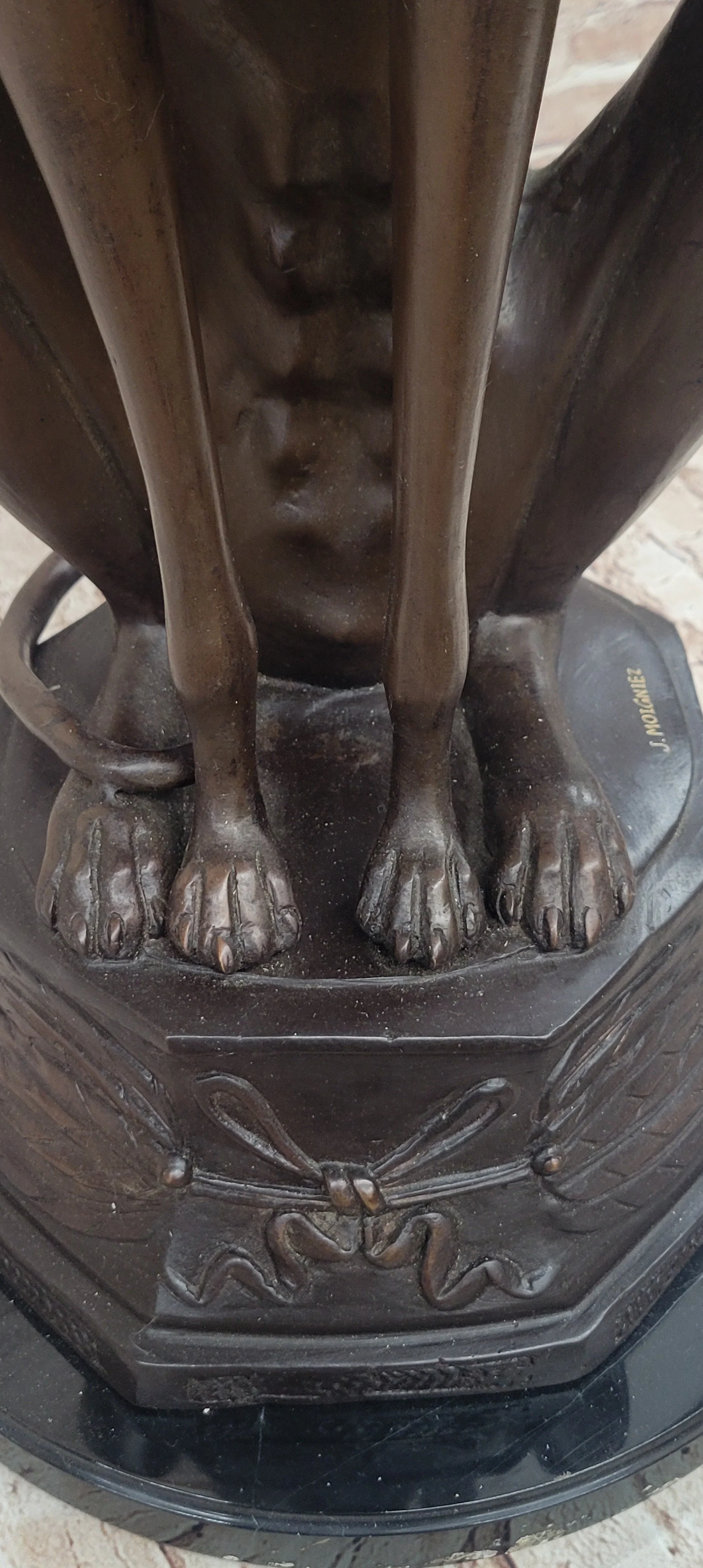 Life Size Bronze Greyhound Saluki Slender Dog Statue Sculpture by J. Moigniez - Image 9