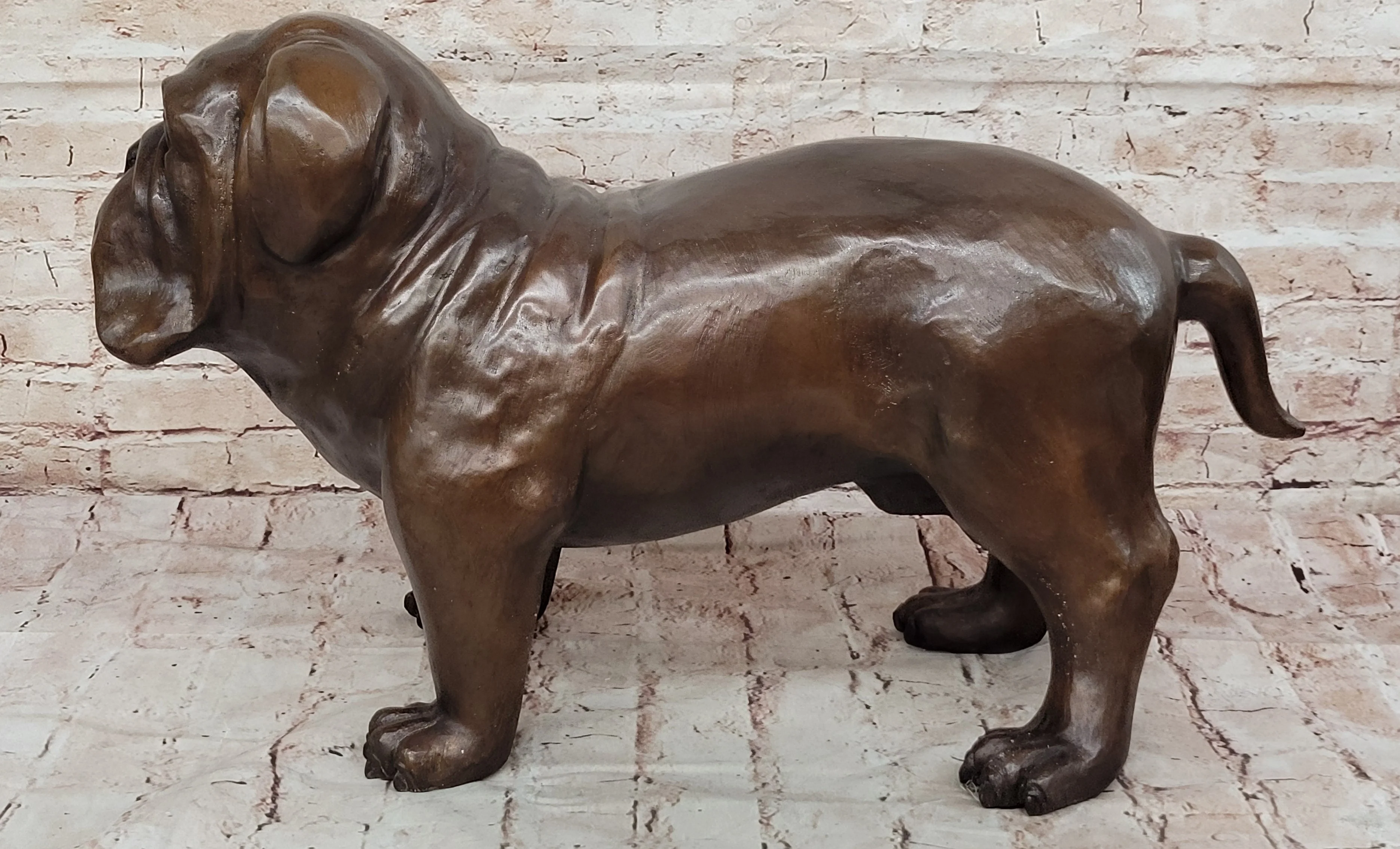 Life Size English Bulldog Puppy Bronze Statue Sculpture Figure 14" x 24" - Image 6