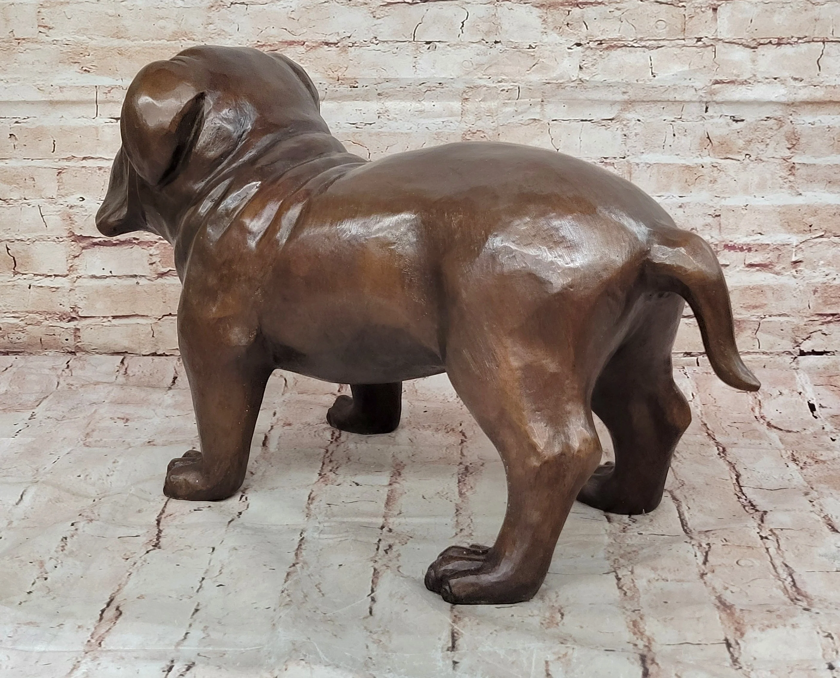 Life Size English Bulldog Puppy Bronze Statue Sculpture Figure 14" x 24" - Image 7