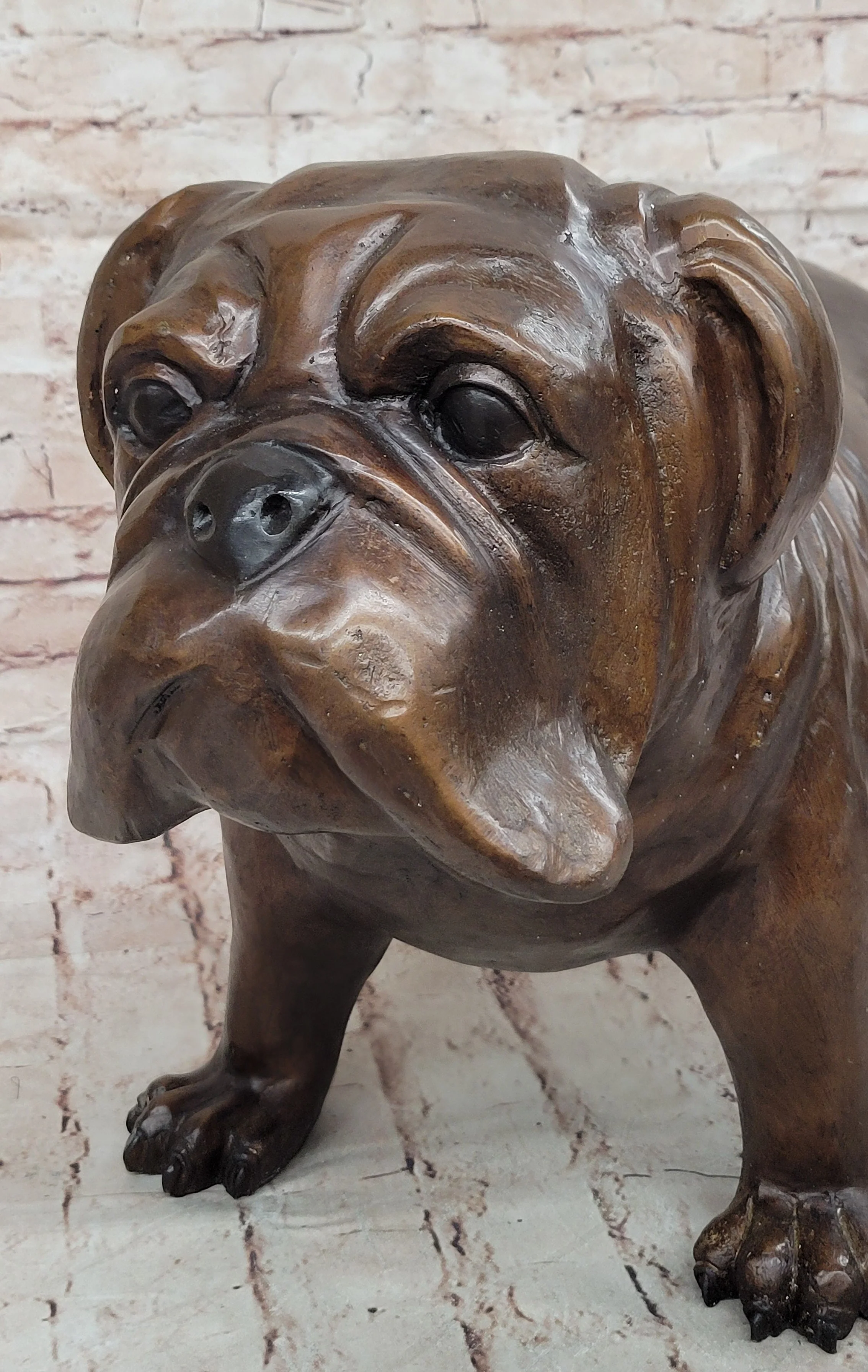 Life Size English Bulldog Puppy Bronze Statue Sculpture Figure 14" x 24" - Image 8