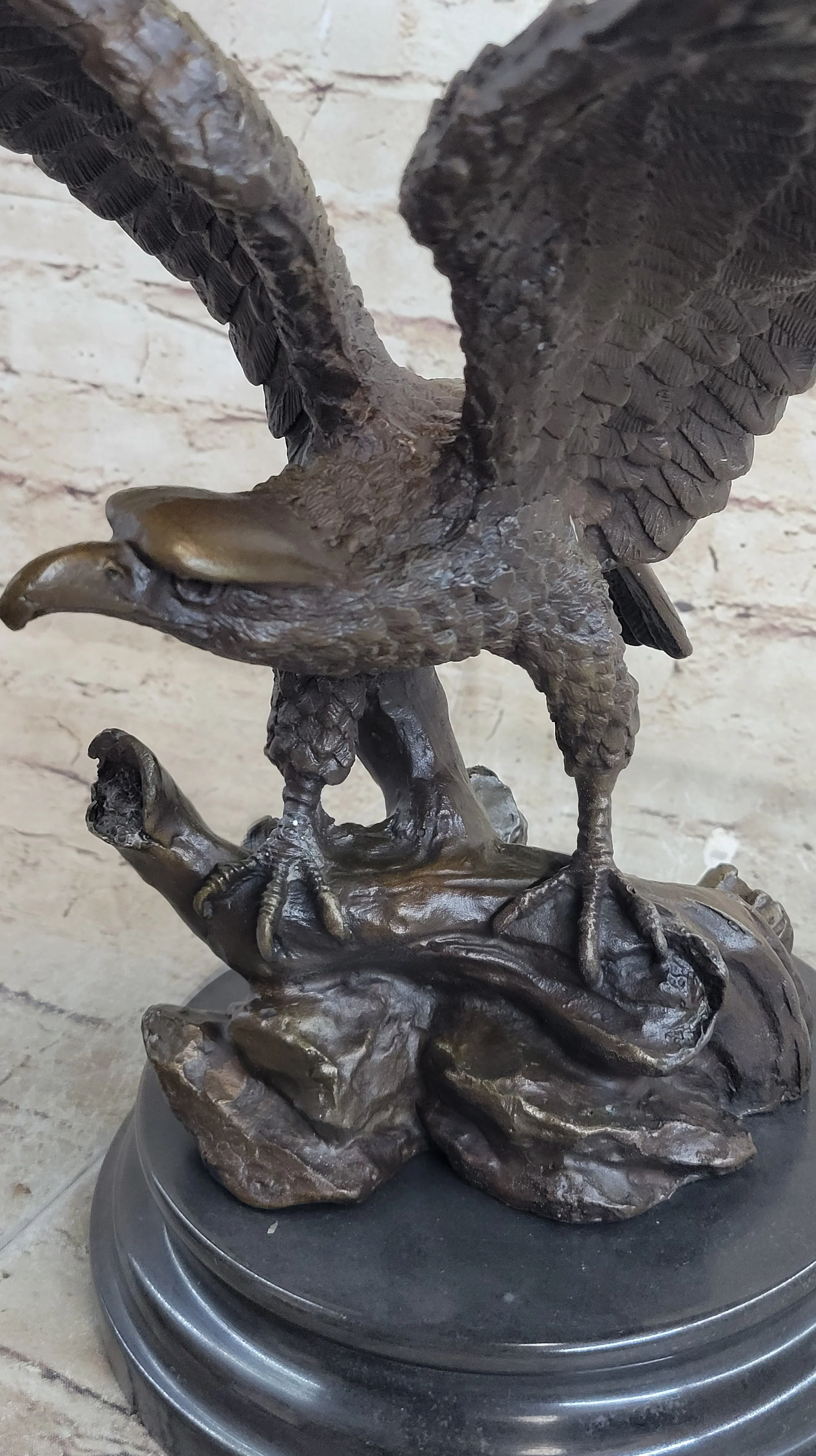 Life Size Hawk American Bald Eagle Bronze Statue Art Deco Figure Wild Figurine - Image 7