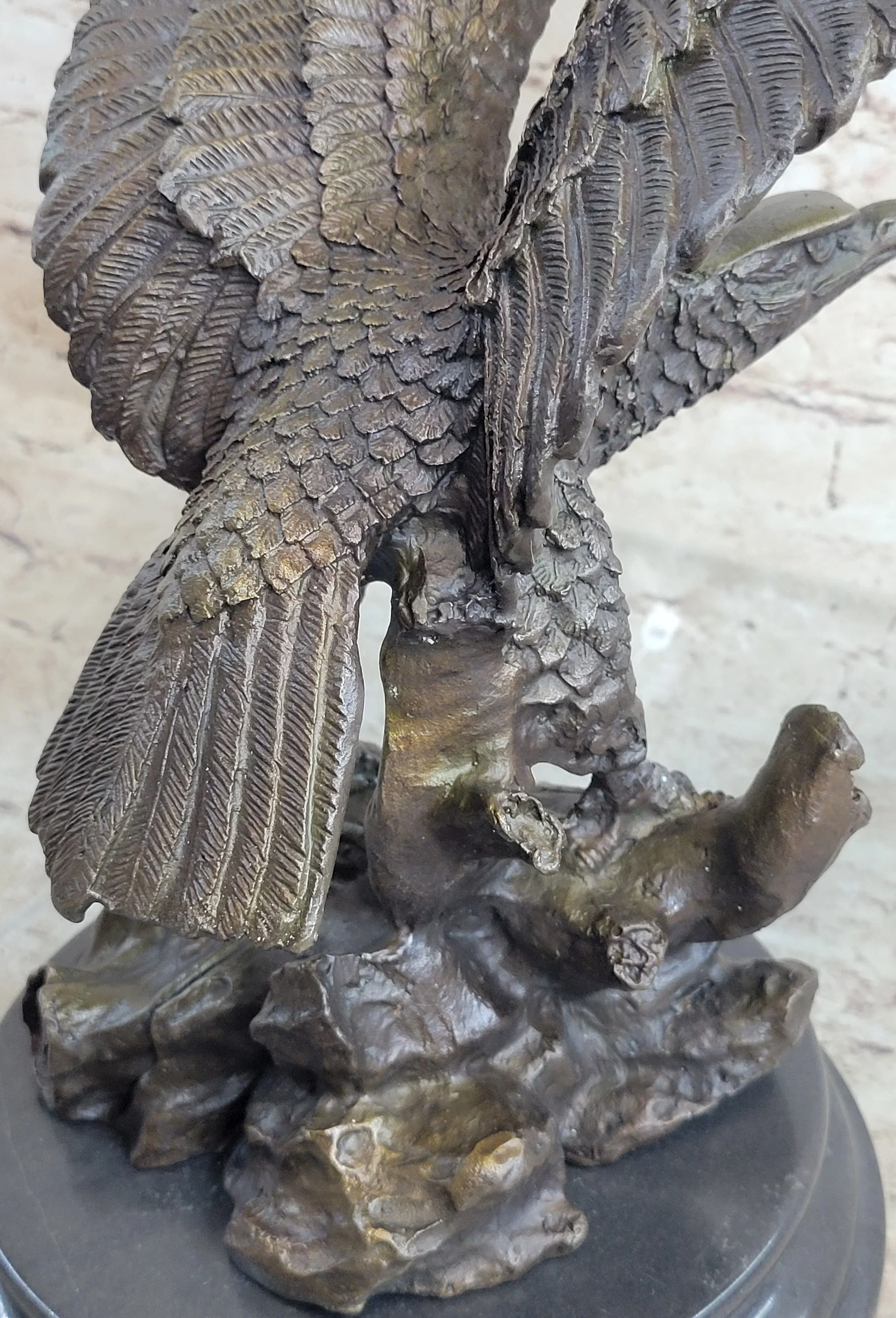 Life Size Hawk American Bald Eagle Bronze Statue Art Deco Figure Wild Figurine - Image 9