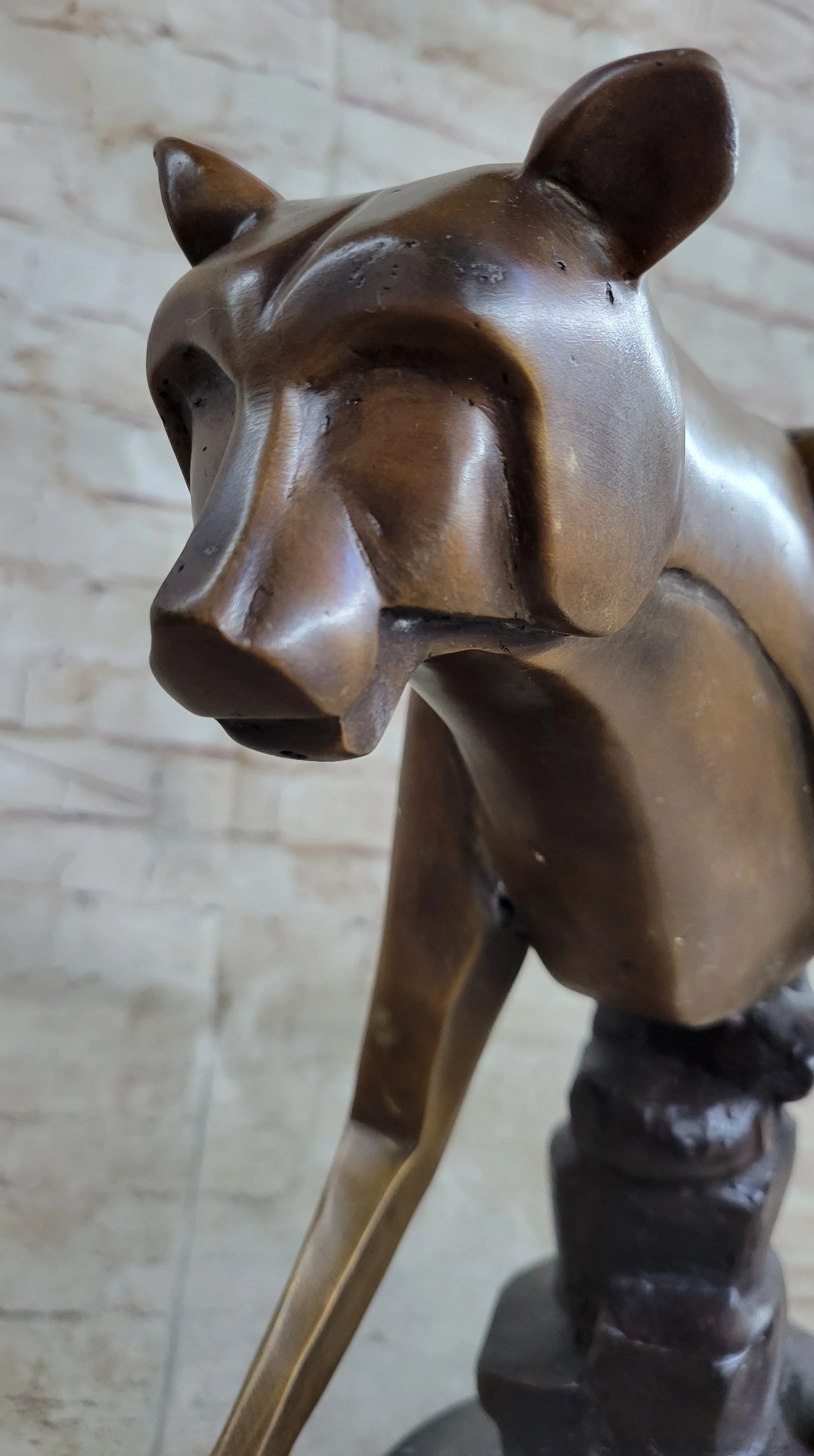 Limited Edition Marius Cougar Female Lion Bronze Sculpture Marble Statue Figurine - Image 8