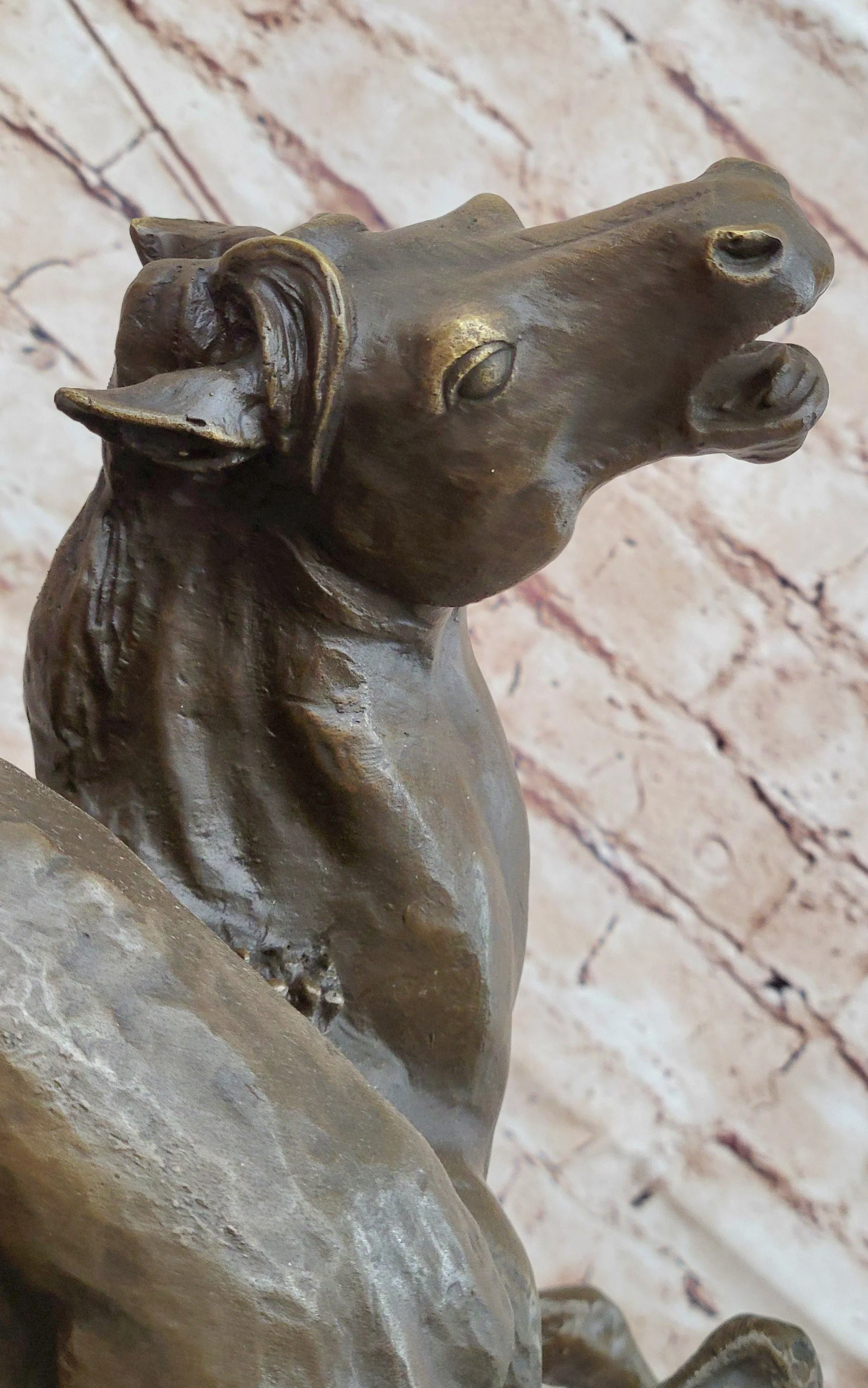 Lion Attacking Horse - Bronze Metal Sculpture by Antoine Barye on Marble Base - Image 7