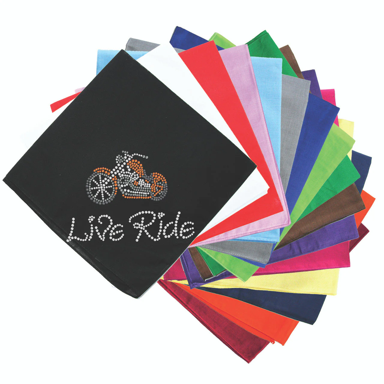 Live - Ride - (Orange) Motorcycle - Bandanas