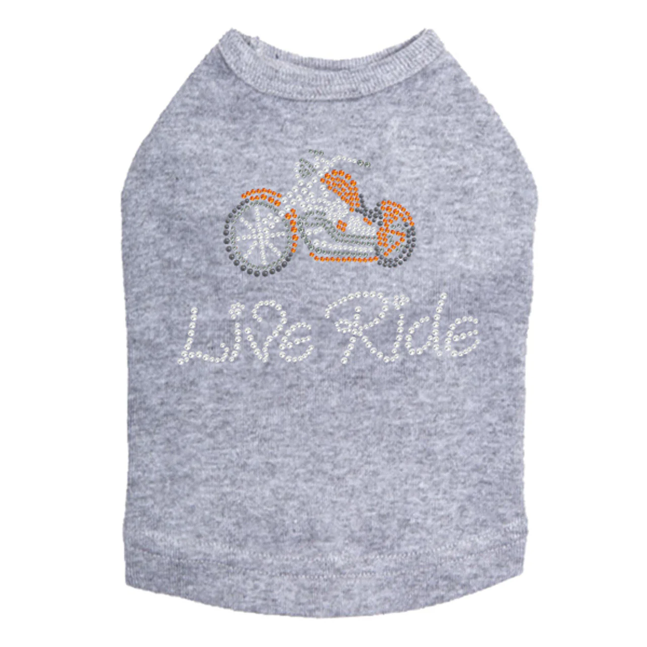 Live - Ride - Orange Motorcycle - Dog Tank - Image 12