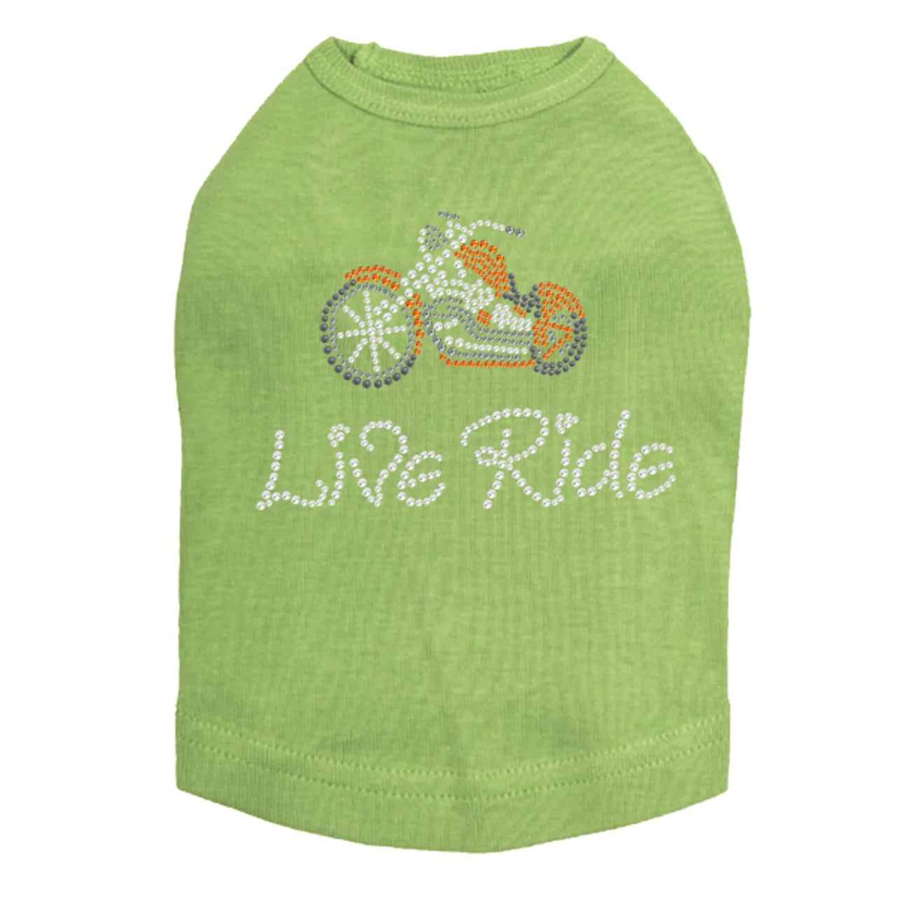 Live - Ride - Orange Motorcycle - Dog Tank - Image 14