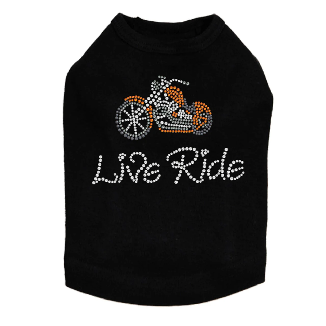 Live - Ride - Orange Motorcycle - Dog Tank - Image 3