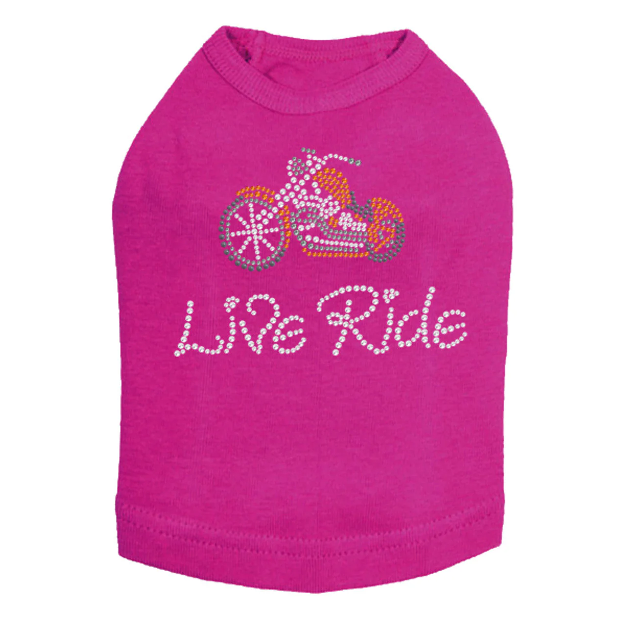 Live - Ride - Orange Motorcycle - Dog Tank - Image 7