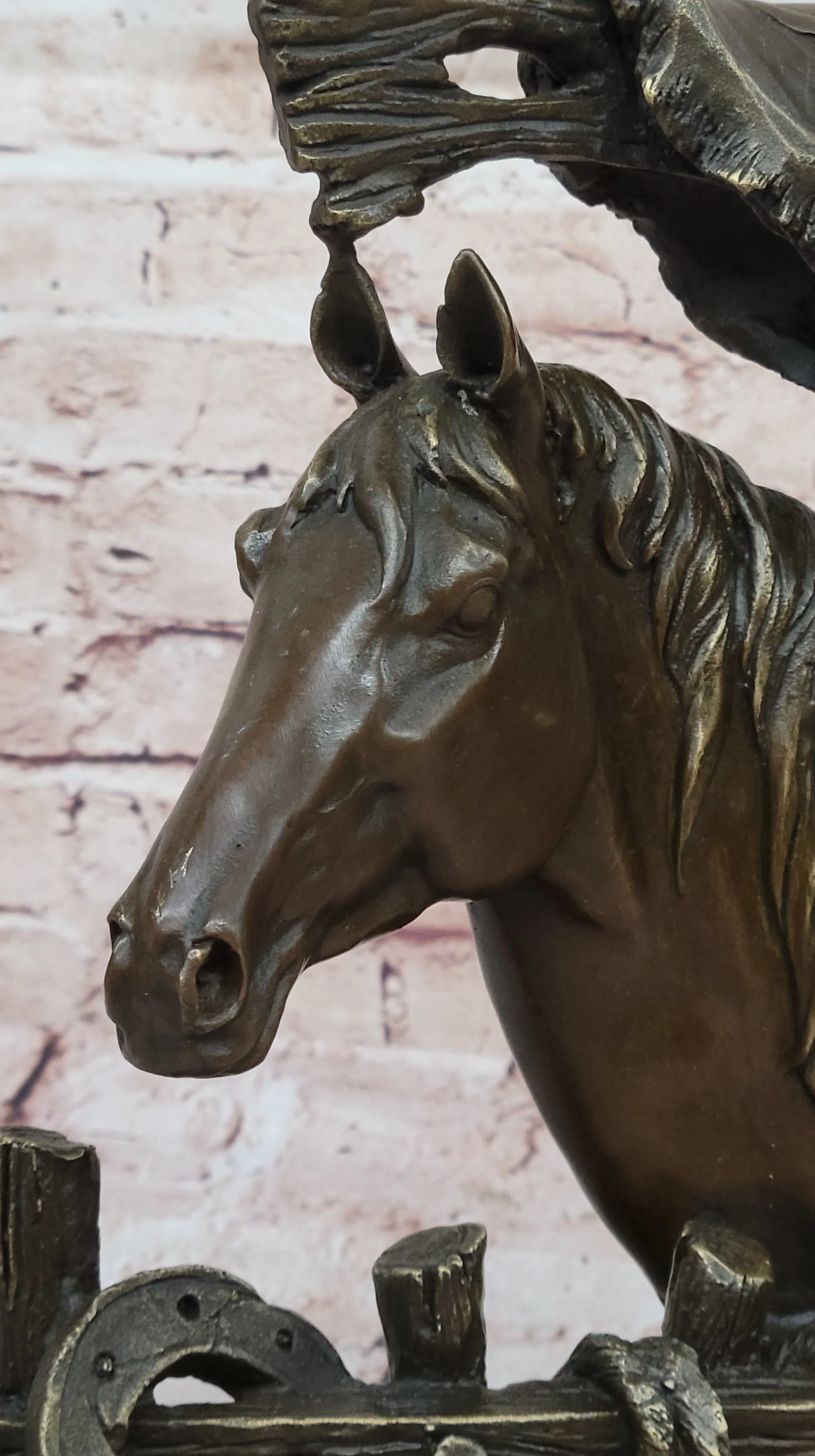 Lost Wax Bronze Casting Bust of Horse in Stables by Milo on Marble Base - Image 7