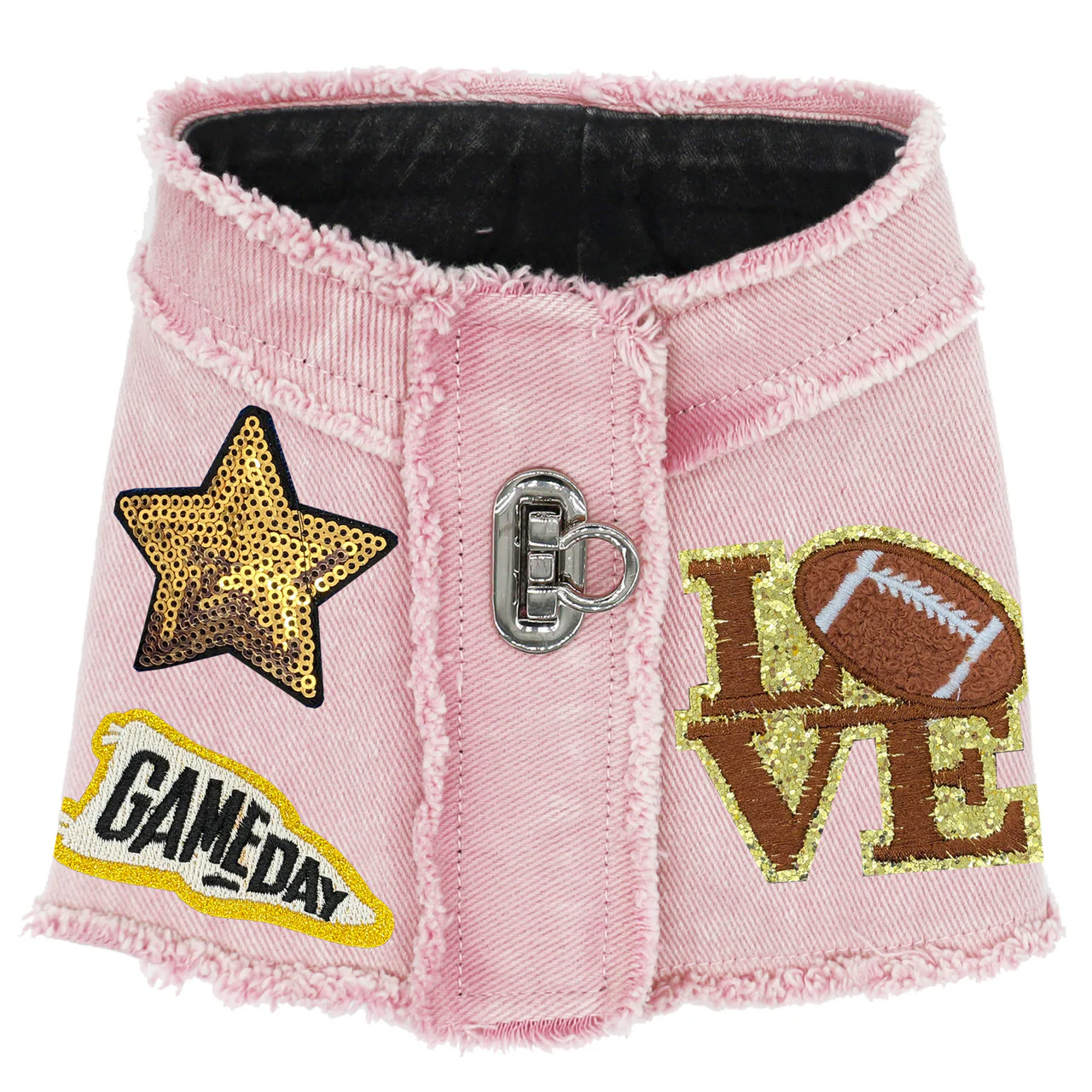 Love Football Denim Harness Vest - Image 2