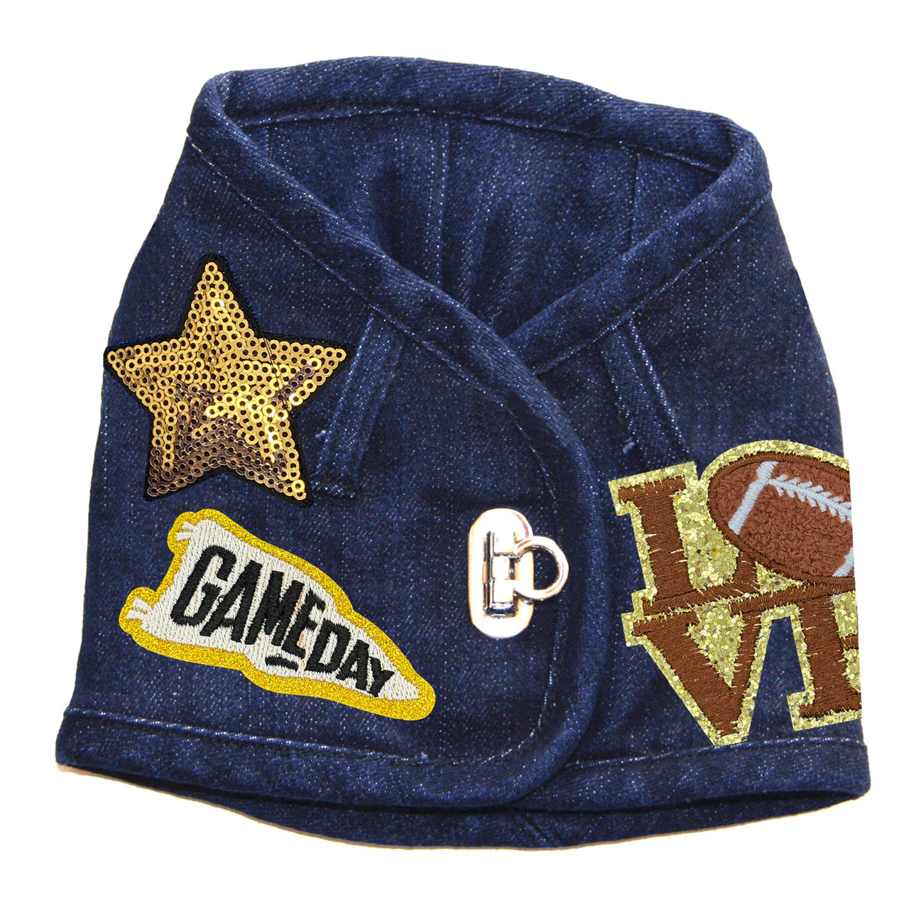 Love Football Denim Harness Vest - Image 4
