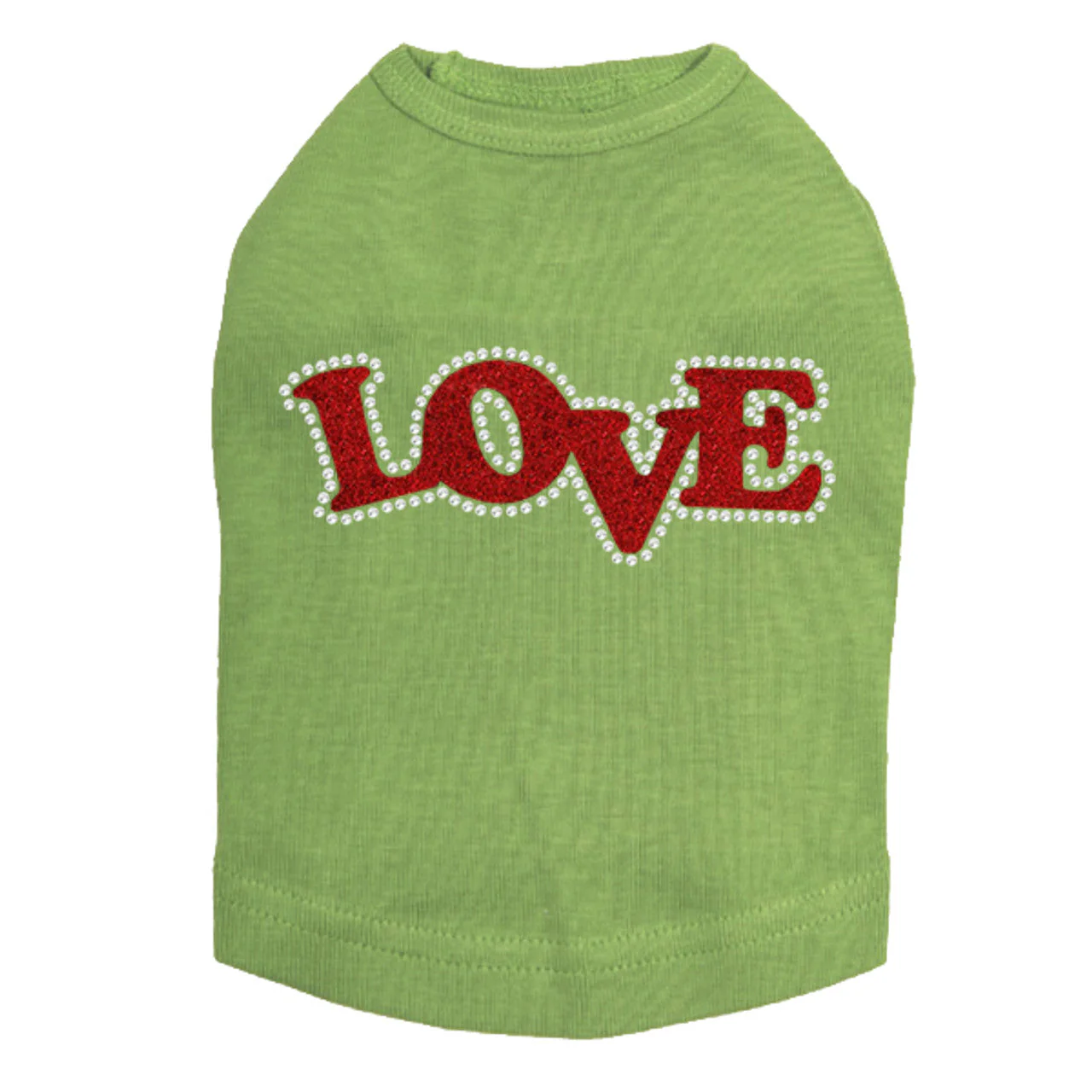 Love (Red Glitter) - Dog Tank - Image 14