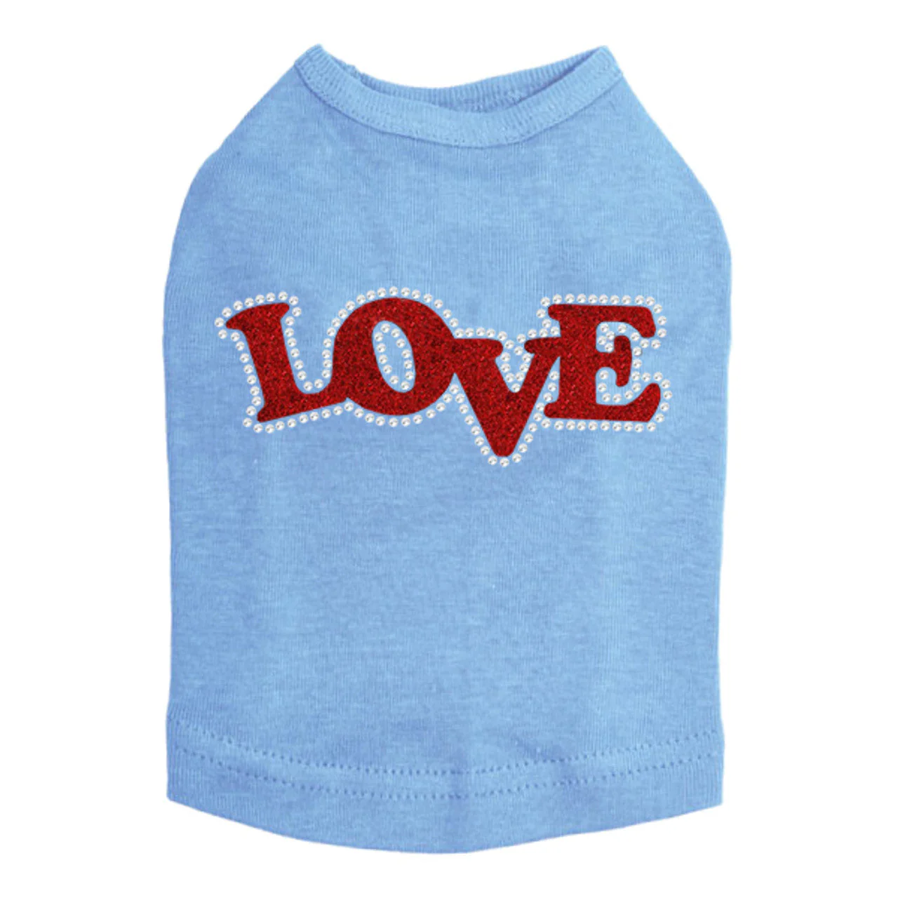Love (Red Glitter) - Dog Tank - Image 4
