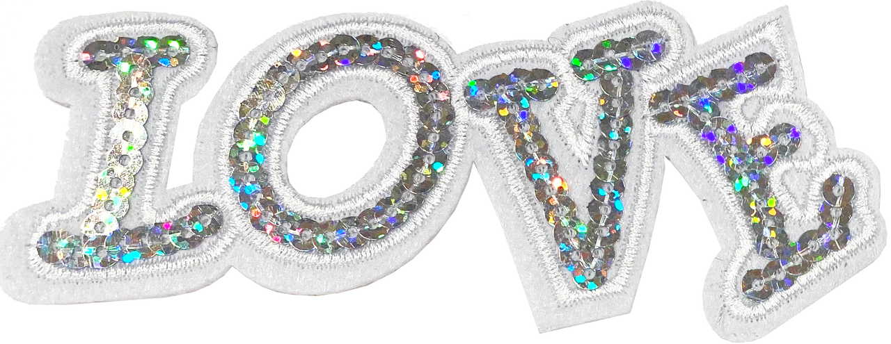Love Silver Sequin - Patch