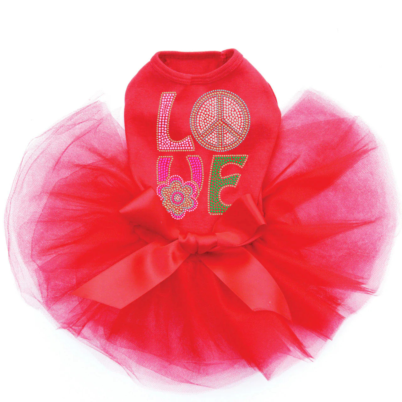Love with Peace Sign & Flower - Custom Tutu - Image 2