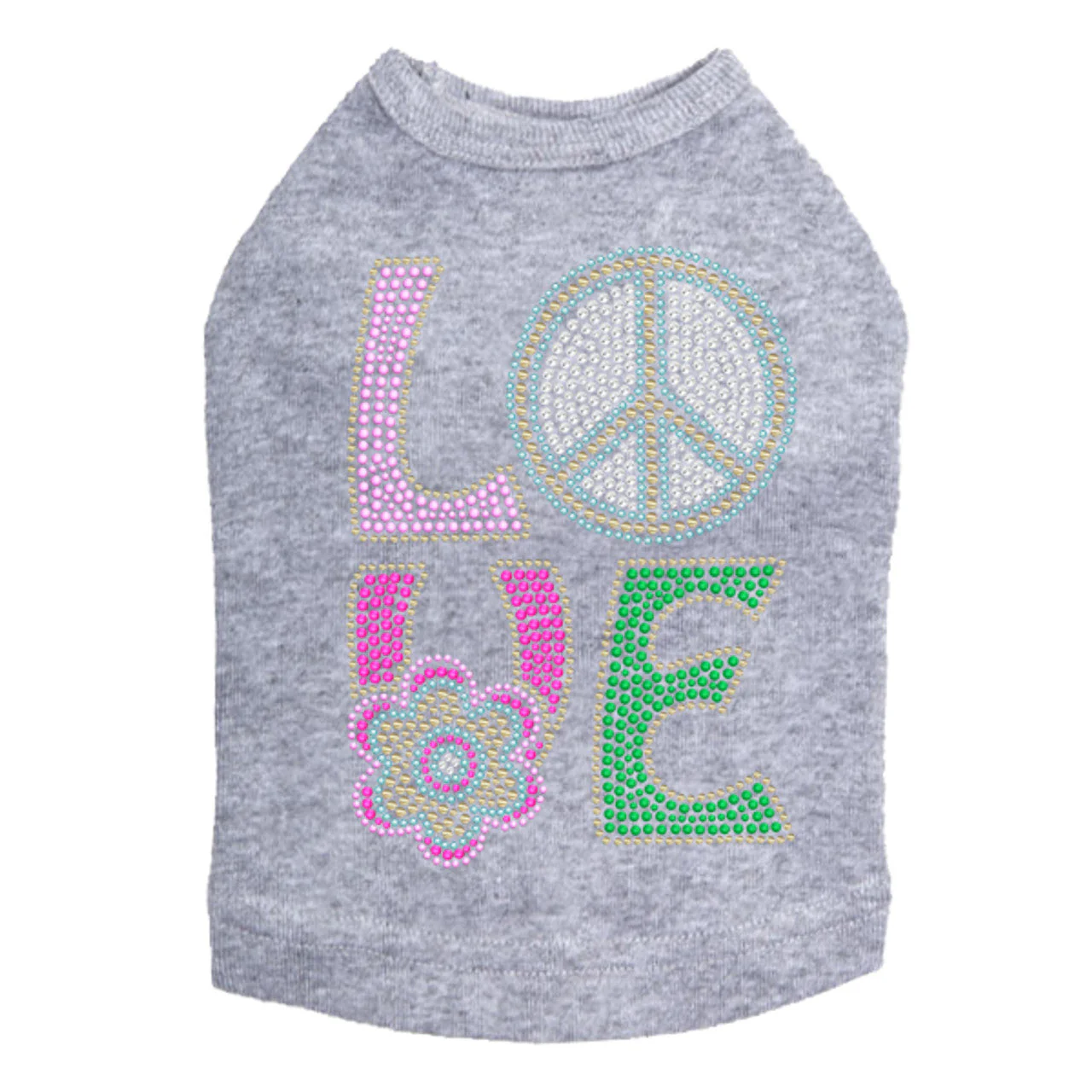 Love with Peace Sign & Flower - Dog Tank - Image 12