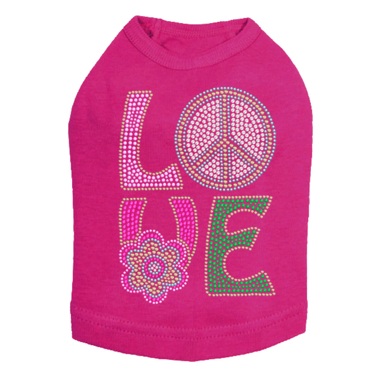 Love with Peace Sign & Flower - Dog Tank - Image 13