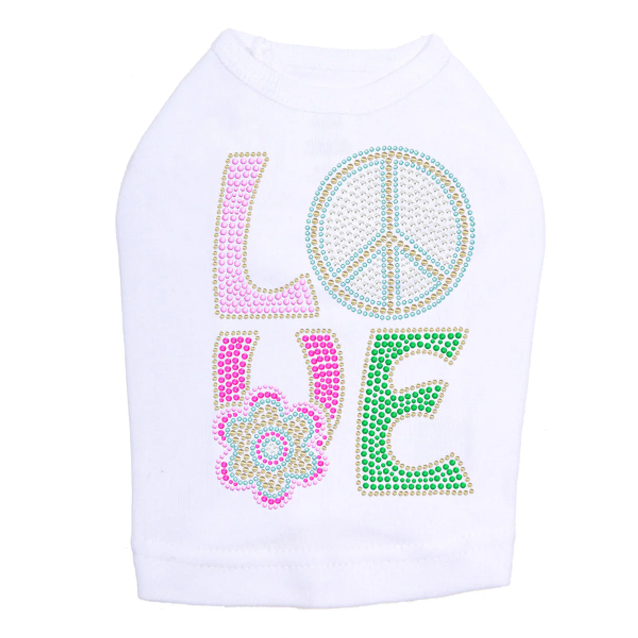 Love with Peace Sign & Flower - Dog Tank - Image 5
