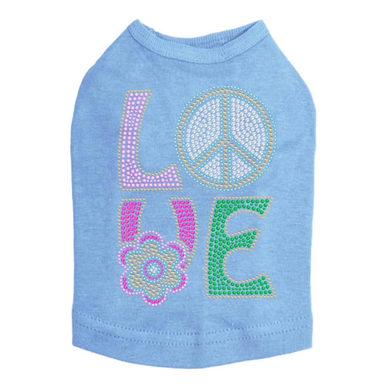 Love with Peace Sign & Flower - Dog Tank - Image 7
