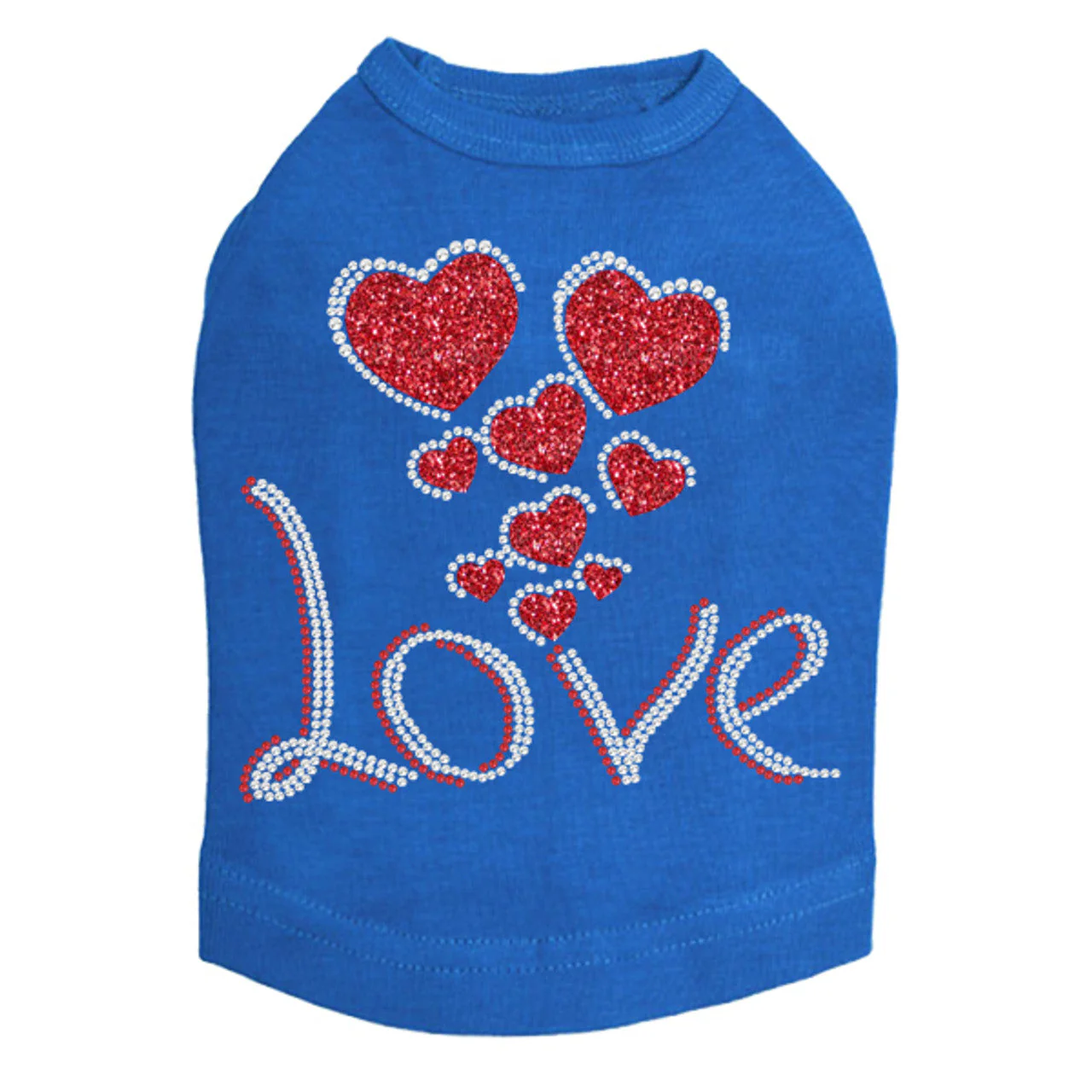 Love with Red Glitter Hearts - Dog Tank - Image 11