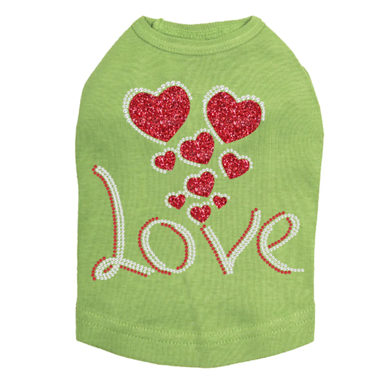 Love with Red Glitter Hearts - Dog Tank - Image 14