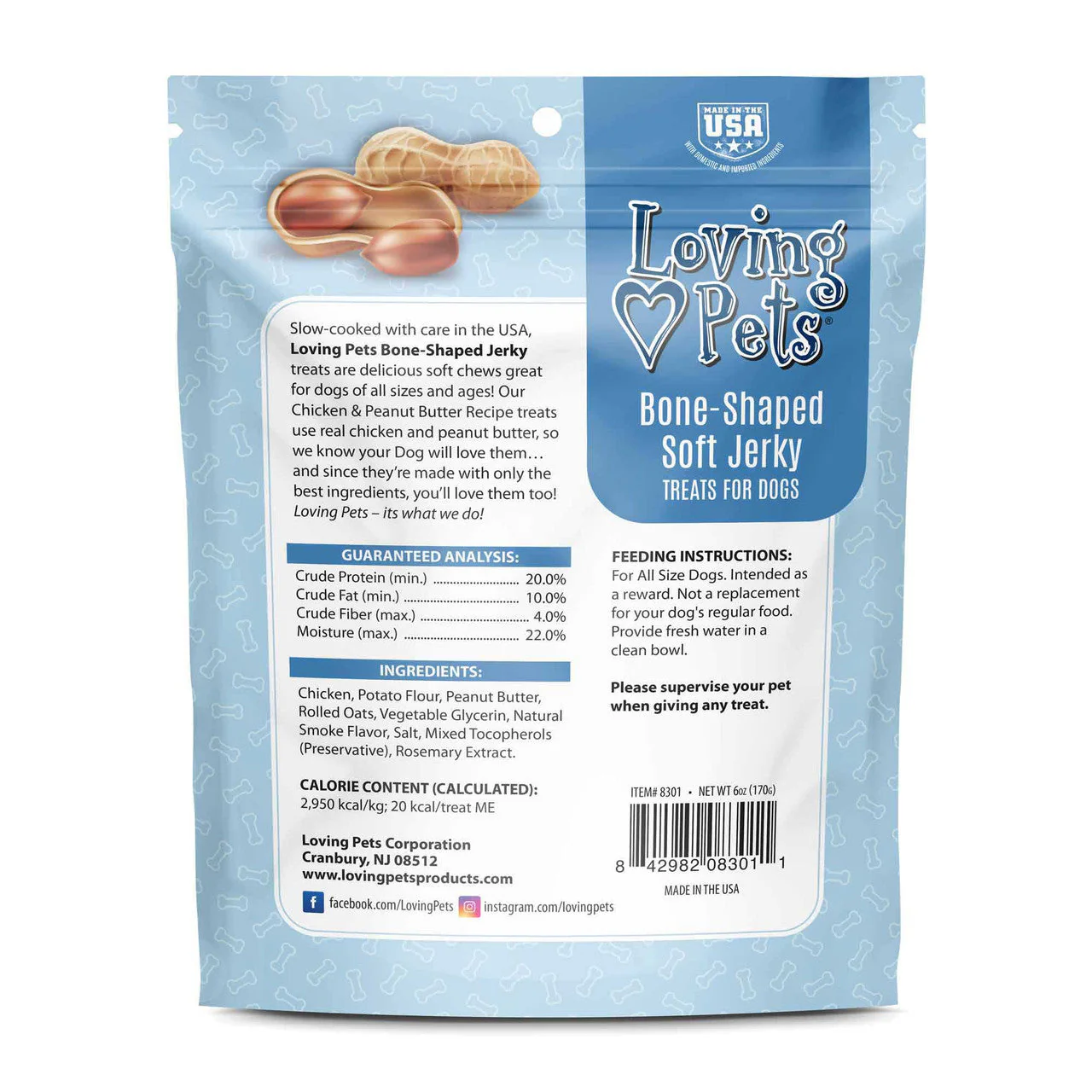 Loving Pets Soft Jerky Peanut Butter & Chicken Dog Treats (6oz) - Image 2