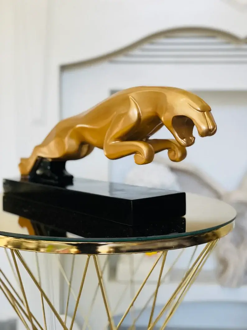 Luxury Gold Jaguar Statue - Image 3