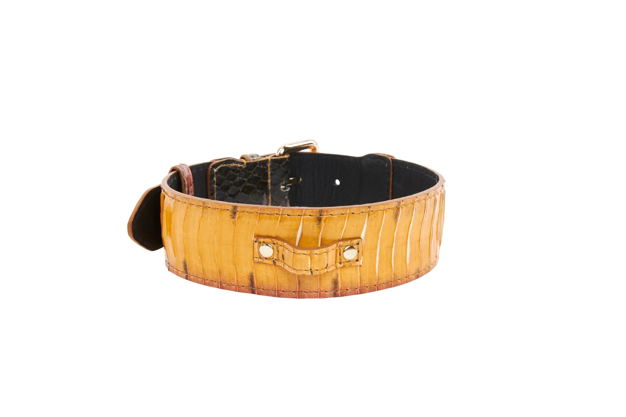 Luxury Let Fashion Mustard Yellow Snakeskin With Classic Gold Hardware - Image 3