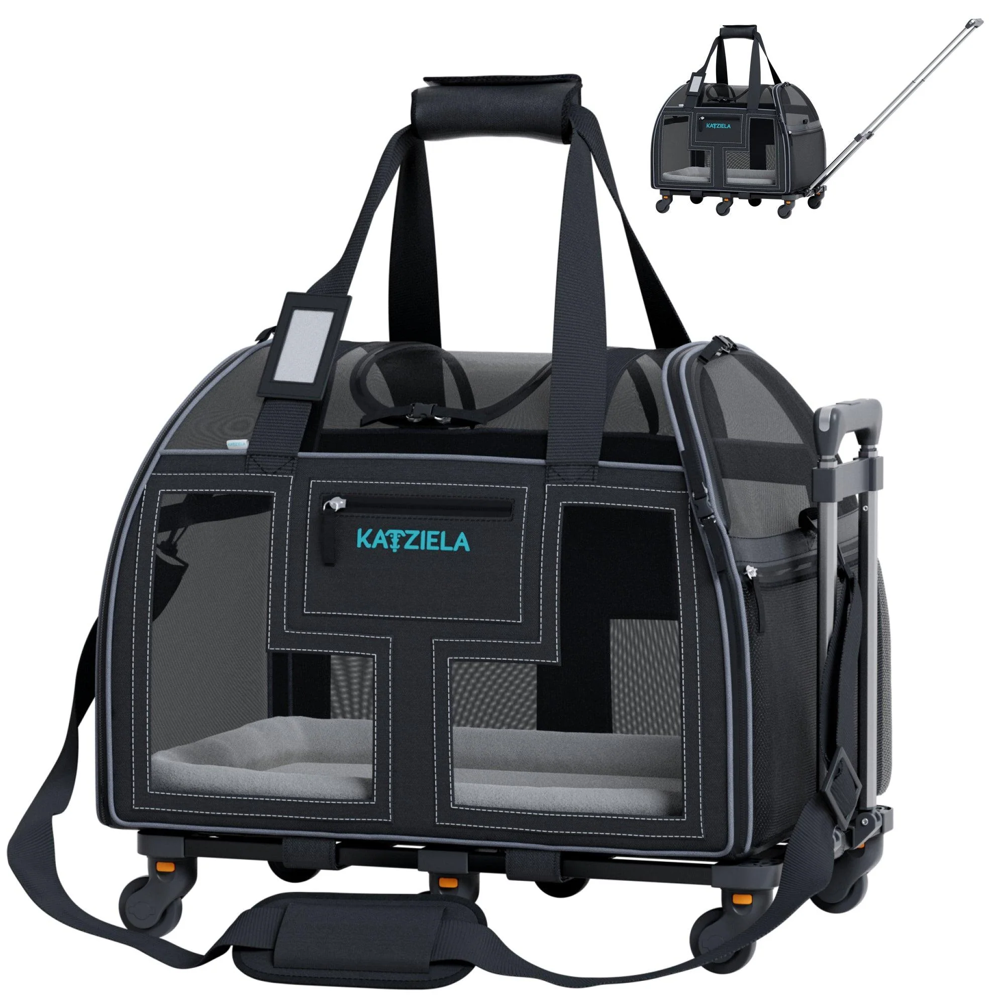 Luxury Lorry Pet Carrier with Removable Wheels and Telescopic Handle - Image 10