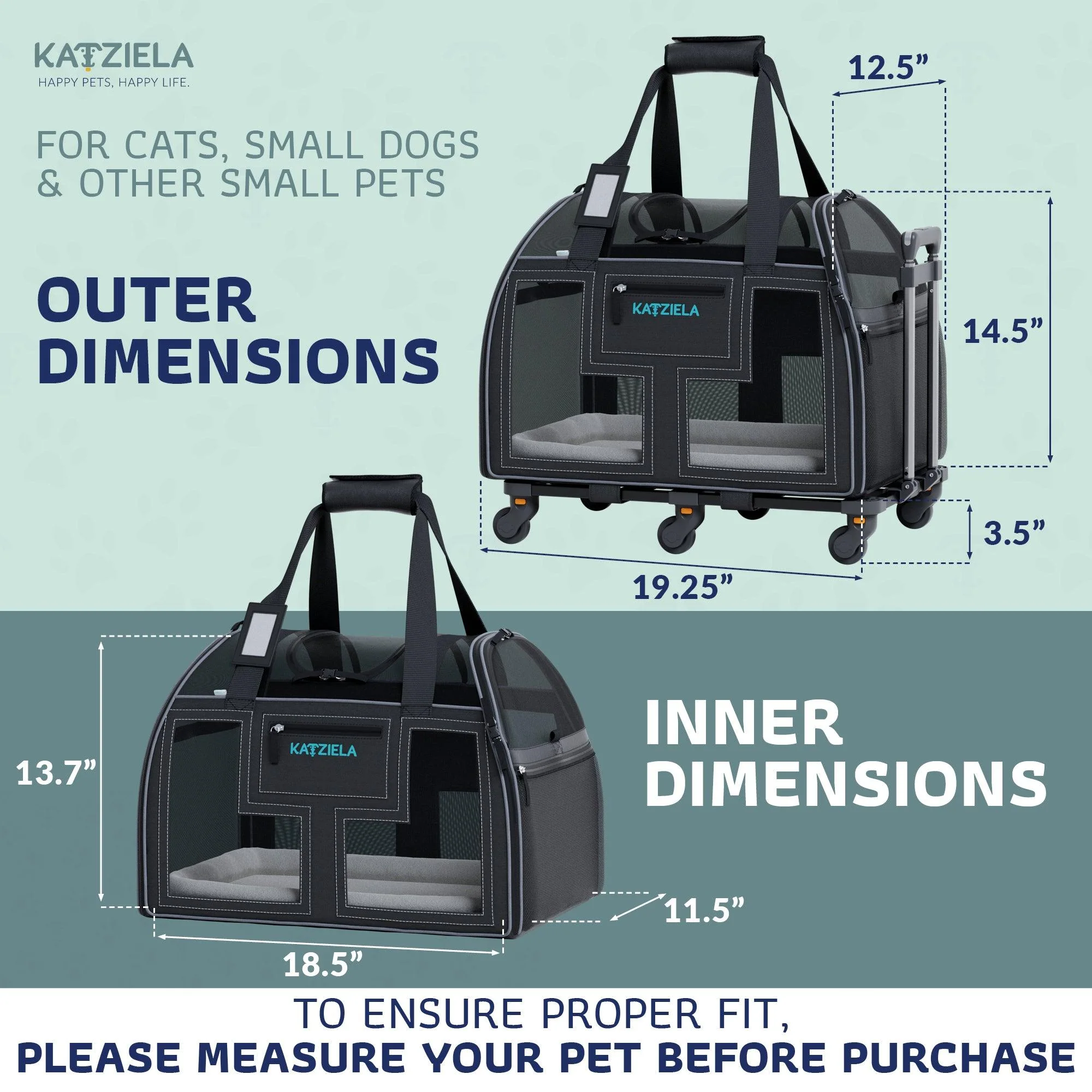 Luxury Lorry Pet Carrier with Removable Wheels and Telescopic Handle - Image 12