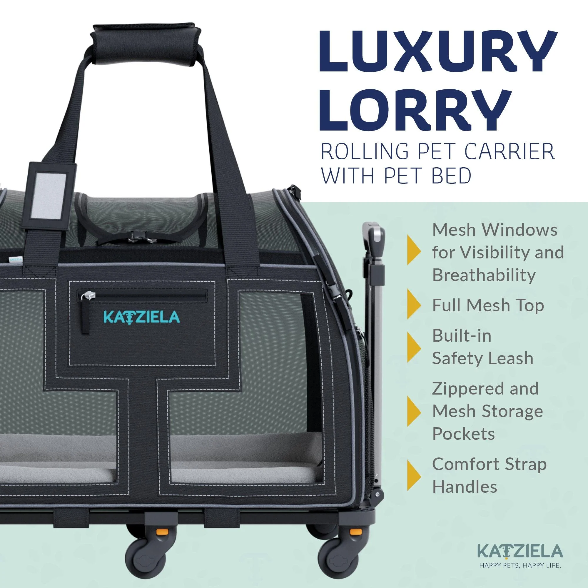 Luxury Lorry Pet Carrier with Removable Wheels and Telescopic Handle - Image 13