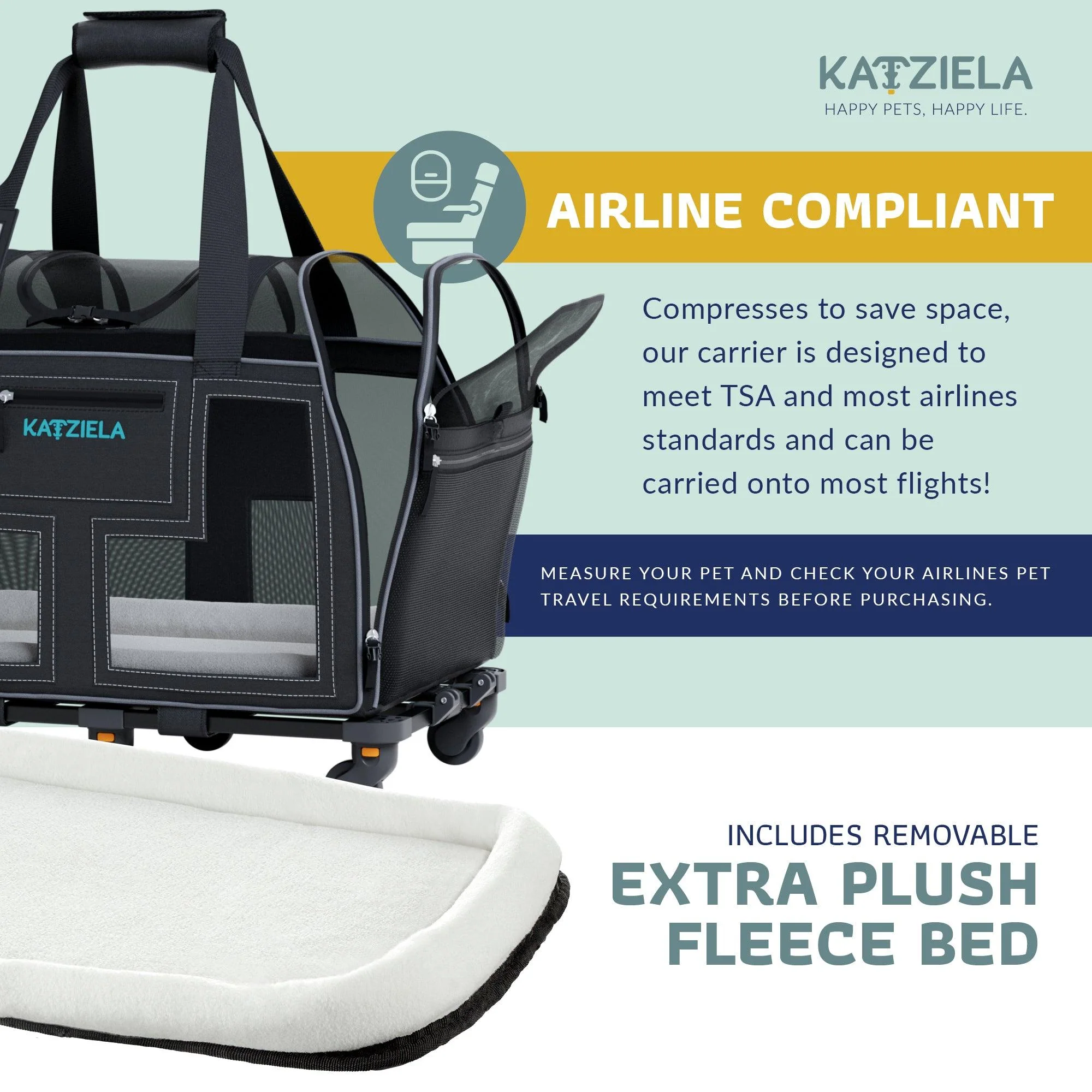 Luxury Lorry Pet Carrier with Removable Wheels and Telescopic Handle - Image 16