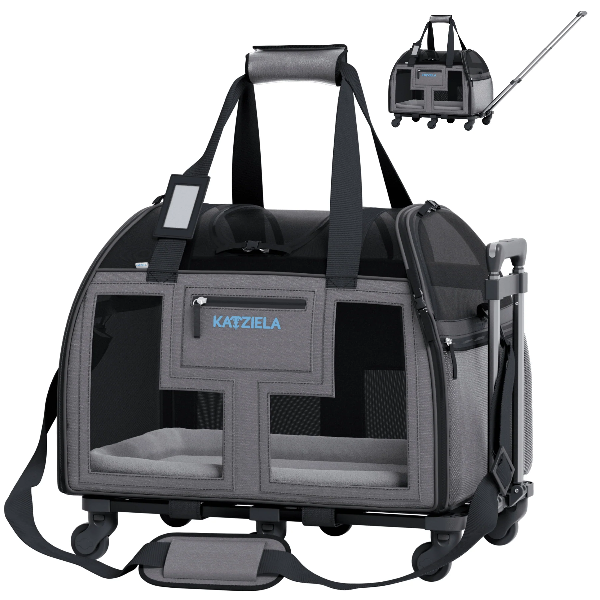 Luxury Lorry Pet Carrier with Removable Wheels and Telescopic Handle - Image 19