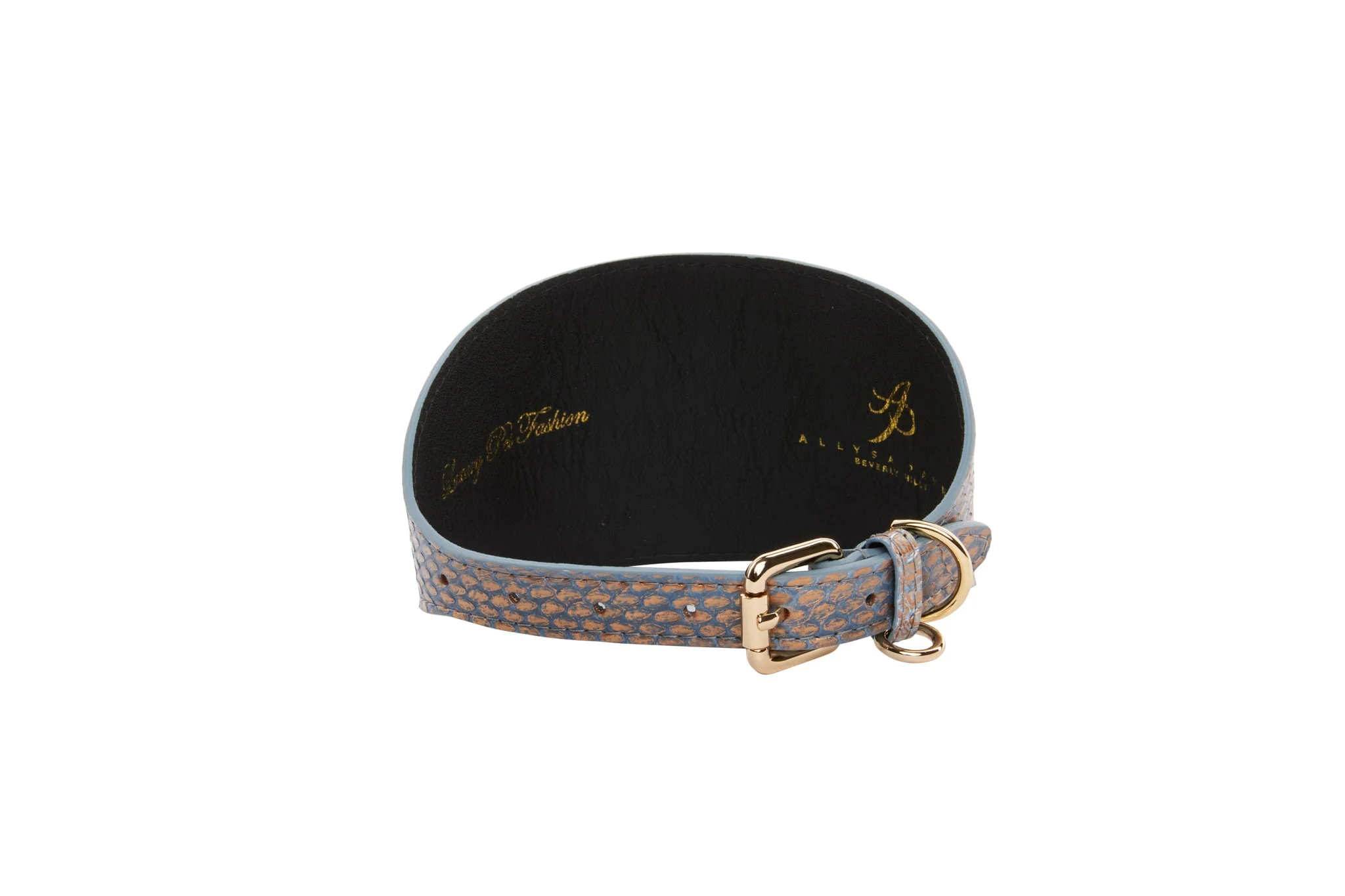 Luxury Pet Fashion Baby Blue/Blue/Bronze 3” Wide Snake Collar - Image 2