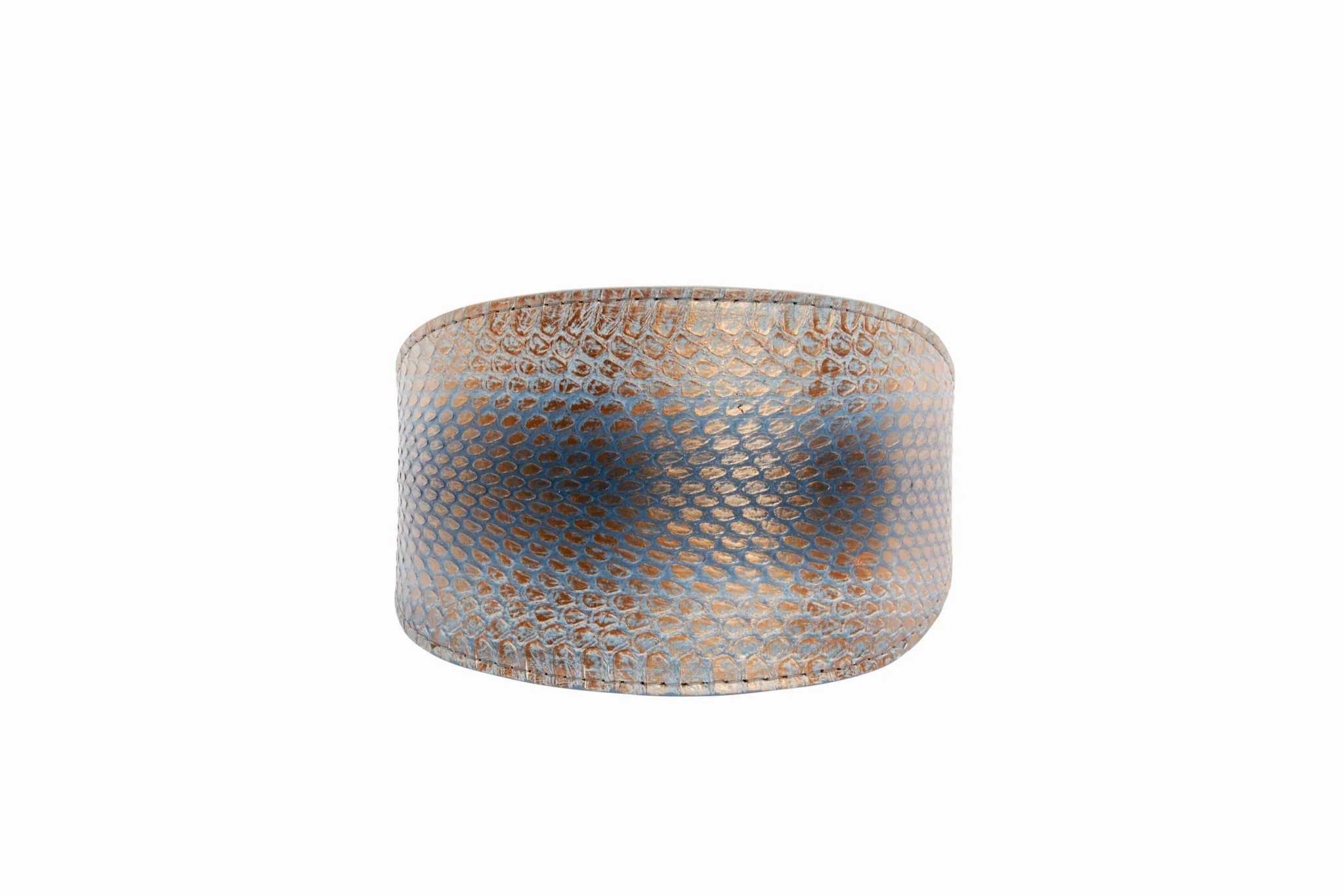 Luxury Pet Fashion Baby Blue/Blue/Bronze 3” Wide Snake Collar - Image 3