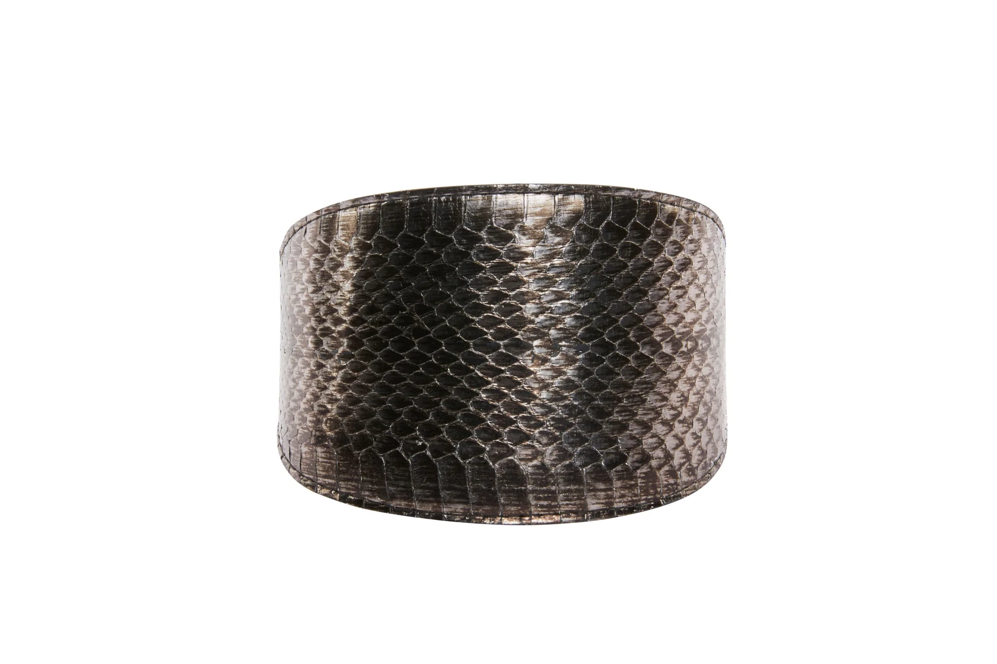 Luxury Pet Fashion Gun-Metal Grey Snake 4” Collar - Image 3