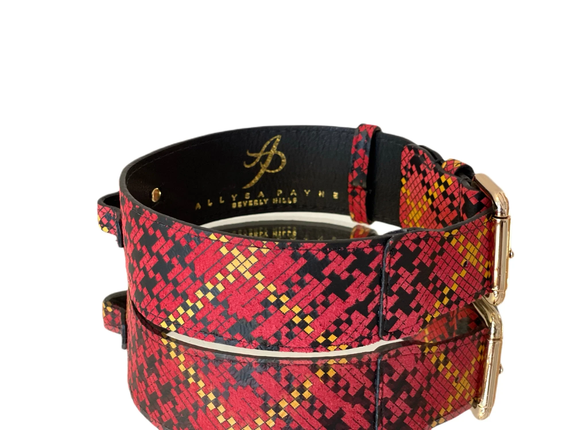 Luxury Pet Fashion Plaid Italian Leather Collar - Image 3