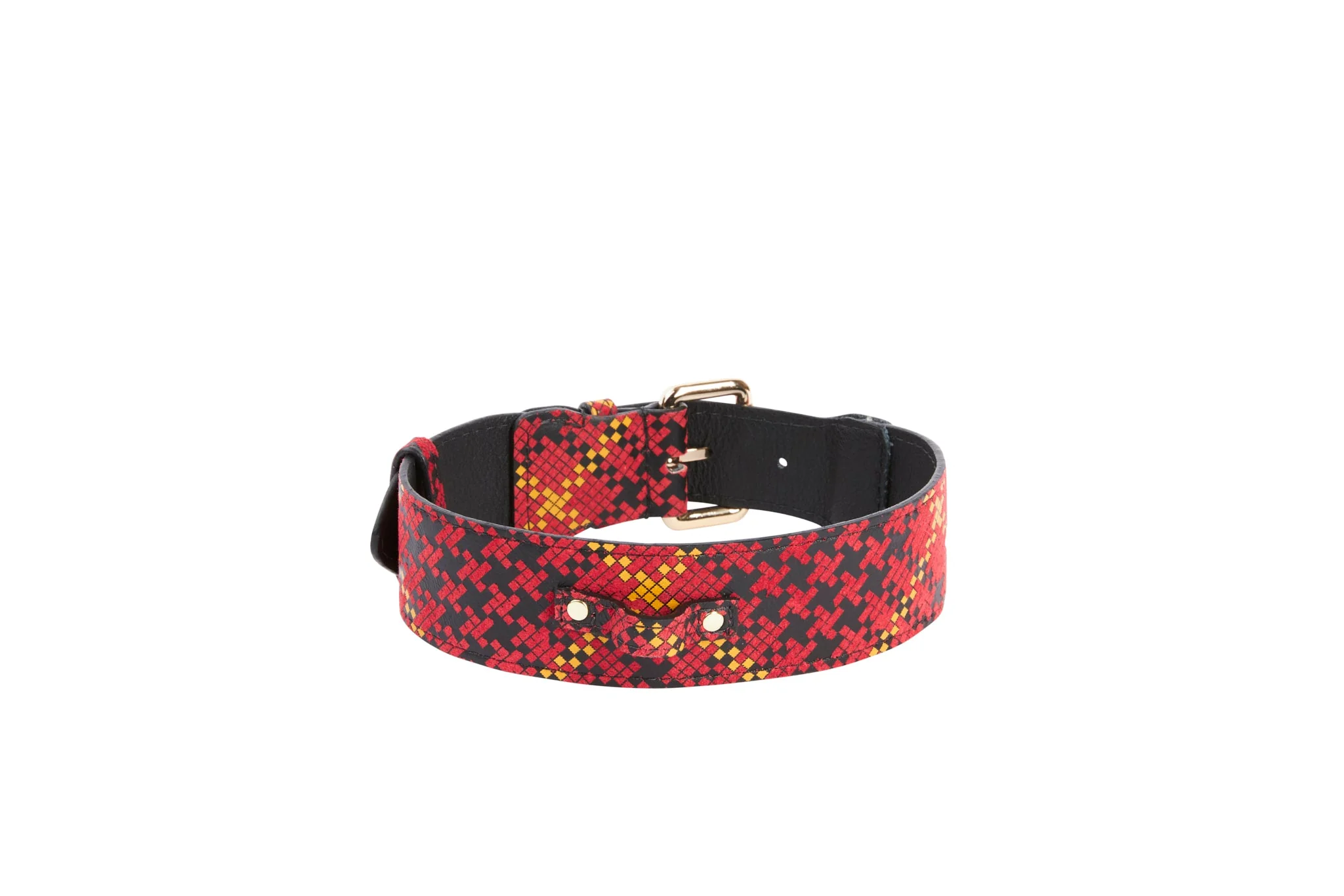Luxury Pet Fashion Plaid Italian Leather Collar - Image 4