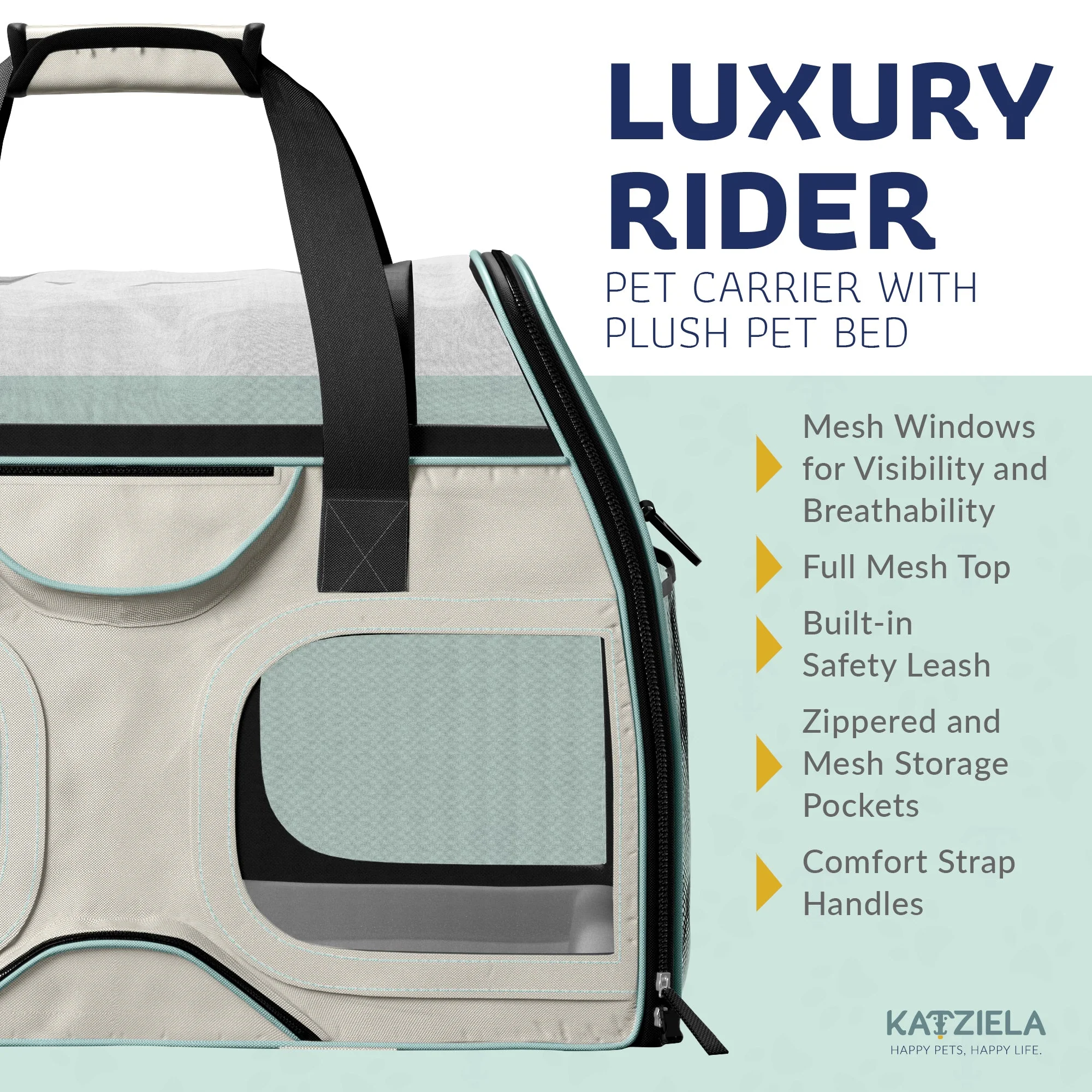 Luxury Rider Pet Carrier with Removable Wheels and Telescopic Handle - Image 64