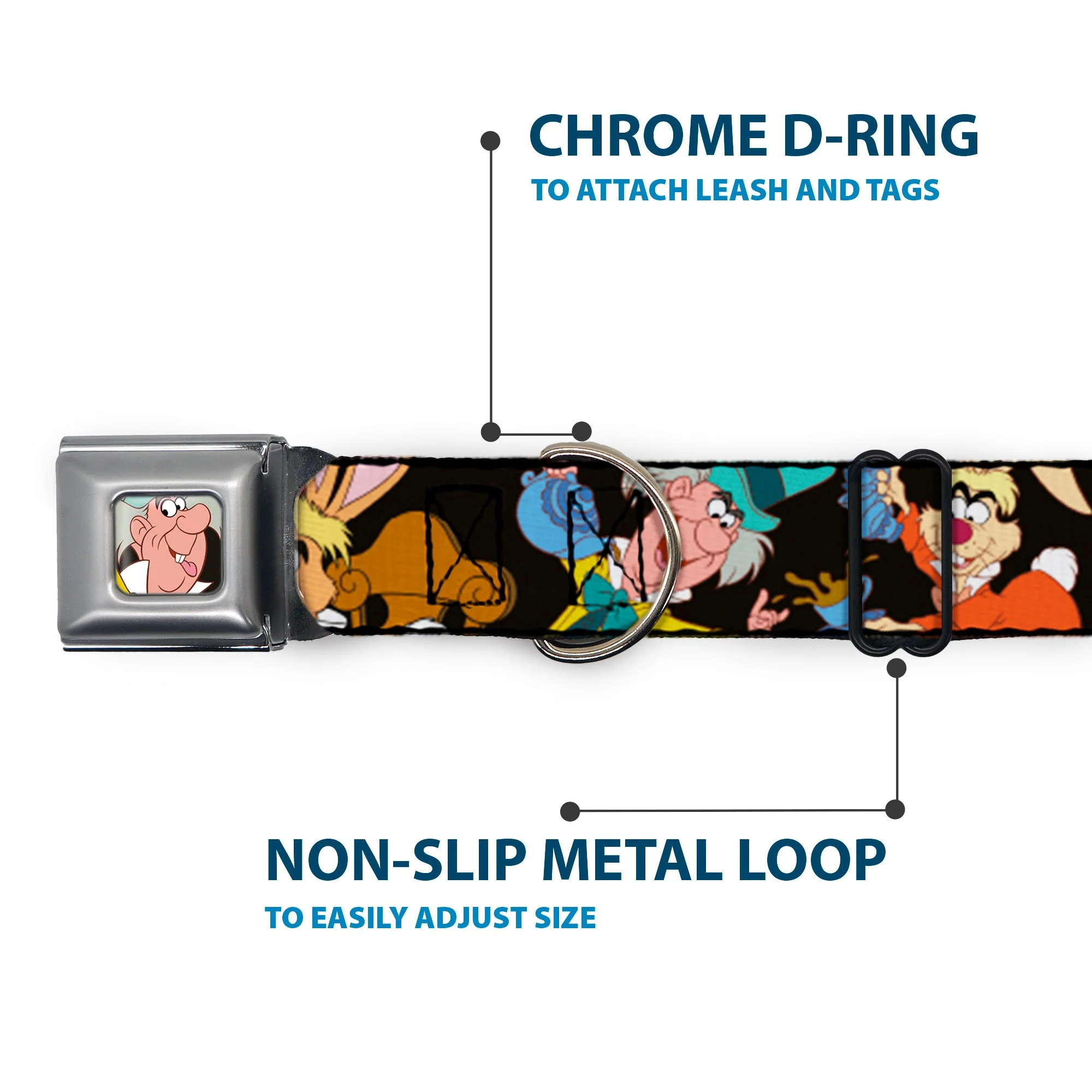 Mad Hatter Face Full Color Seatbelt Buckle Collar - Mad Hatters Tea Party Poses - Image 5