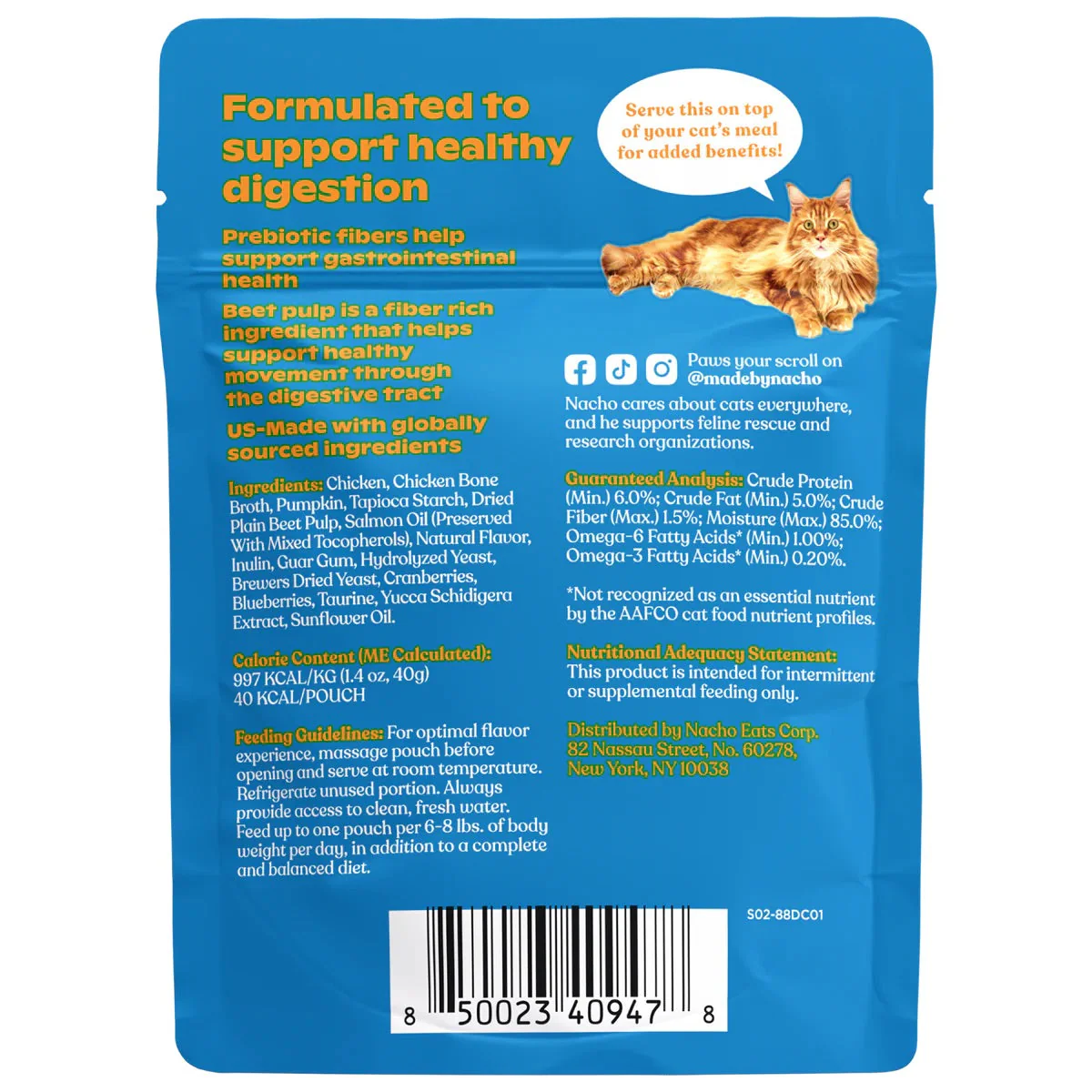 Made By Nacho Digestion Support Chicken Topper For Cats (1.4oz) - Image 2