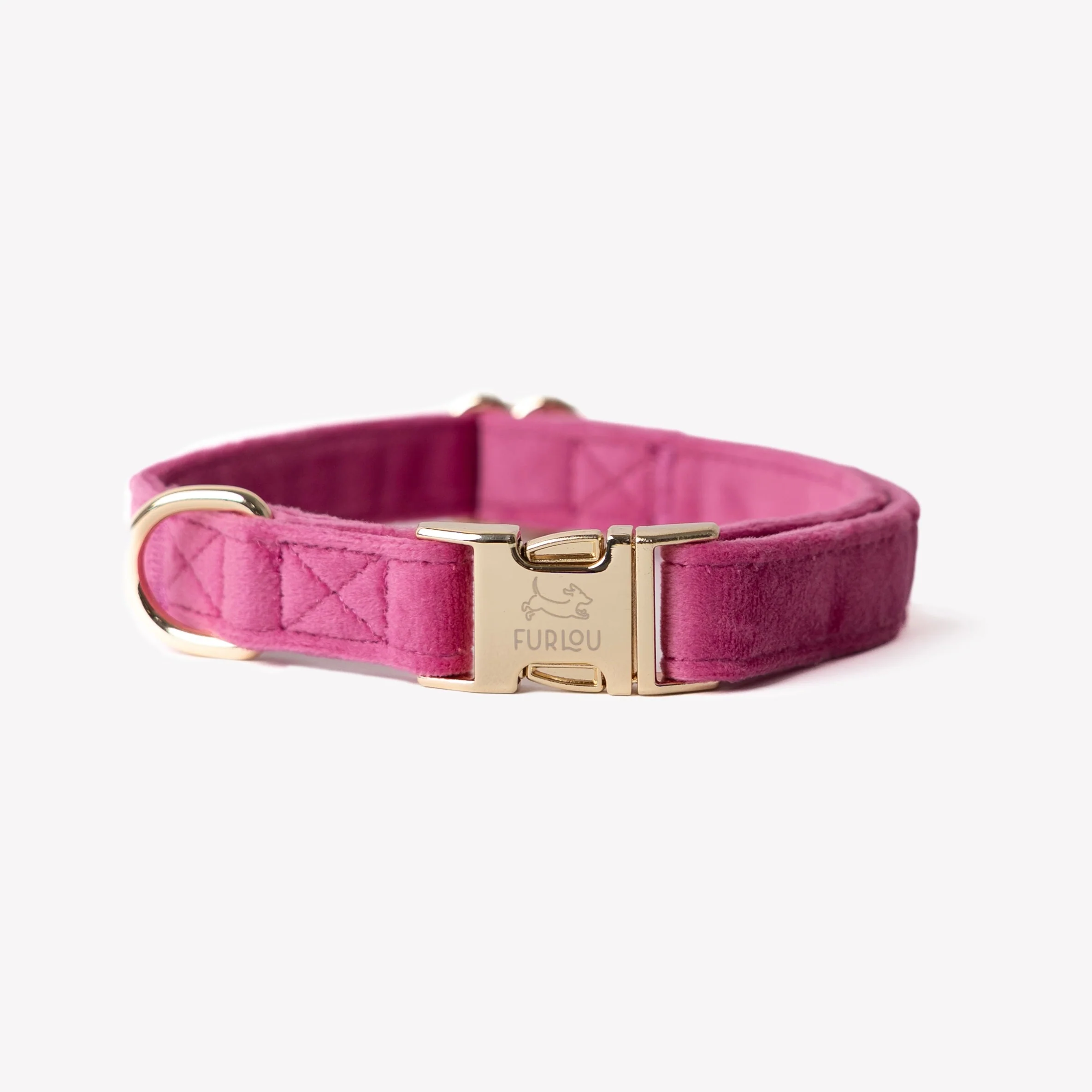 Magenta - Velvet Dog Collar