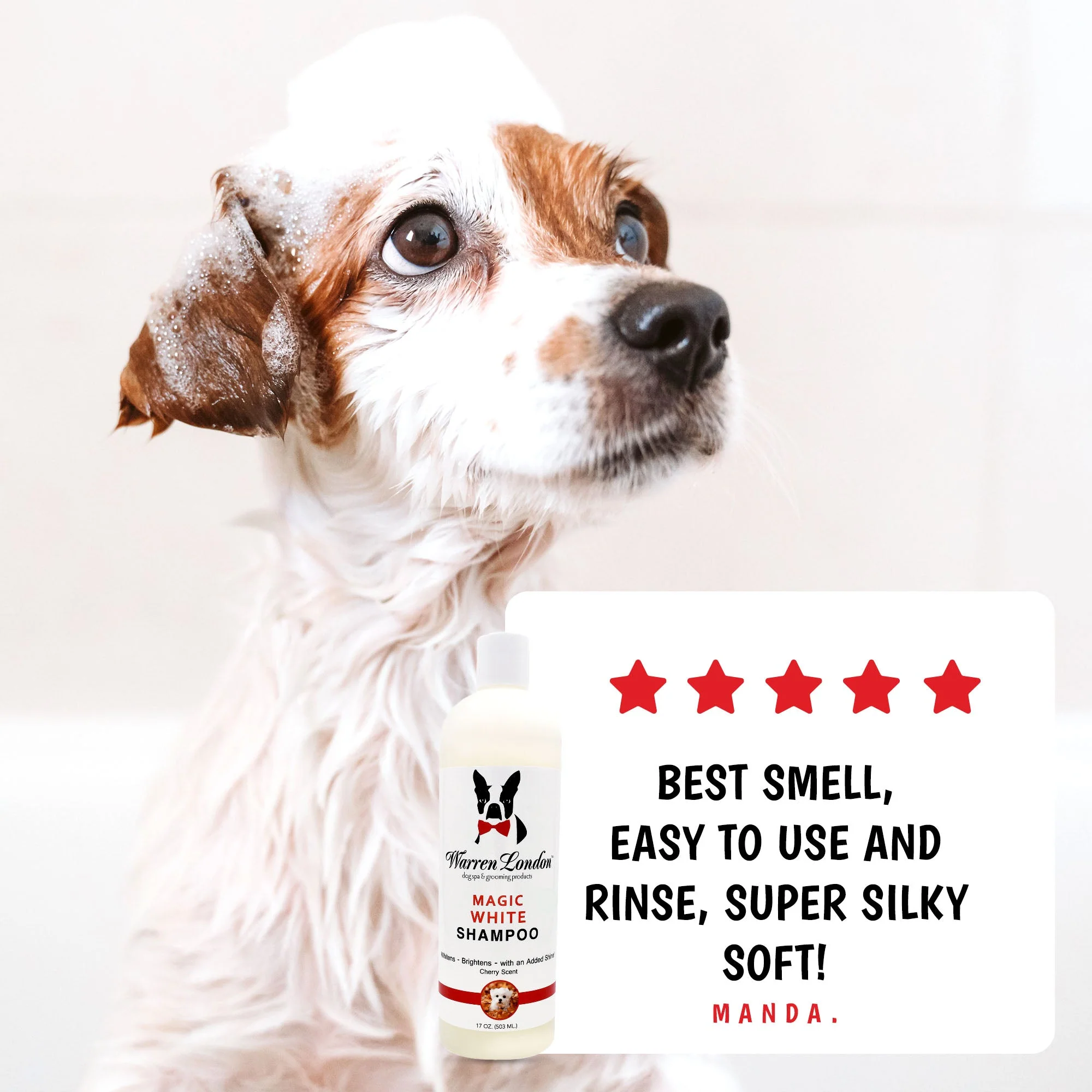 Magic White Brightening Dog Shampoo - Cherry Scented - 17oz - Image 5