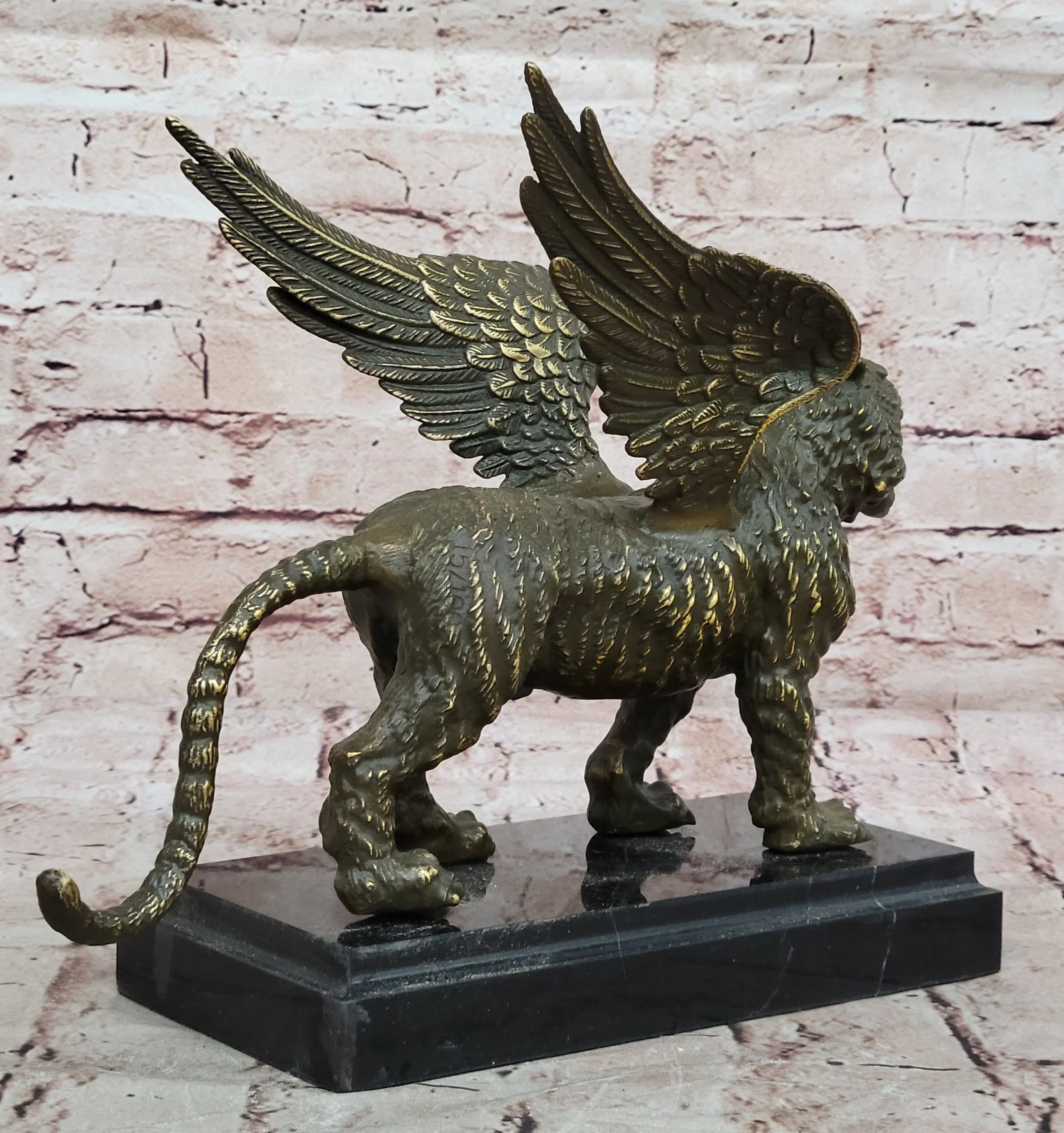 Majestic Griffin Bronze Sculpture - Mythical Lion-Eagle Creature Fantasy Art - Image 5