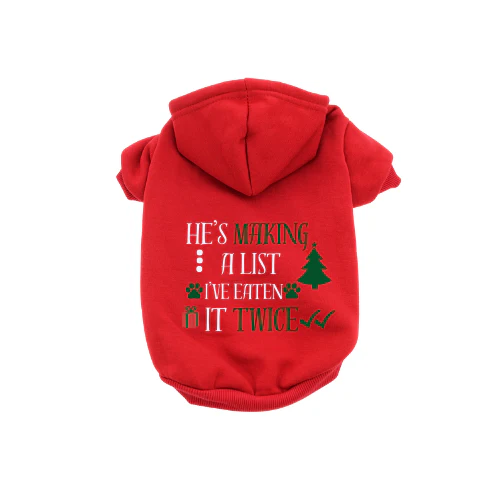 Bark 5th Ave., LLC Cotton Pet Hoodie - Dog - Red/XS