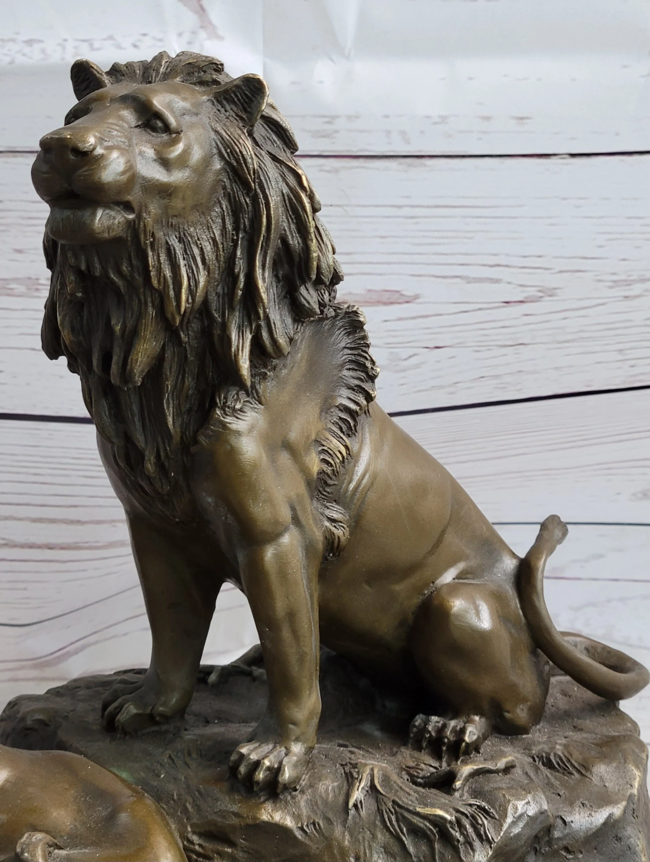Male and Female Lions African Lion Safari Savannah Bronze Sculpture Statue Art Decor - Image 7